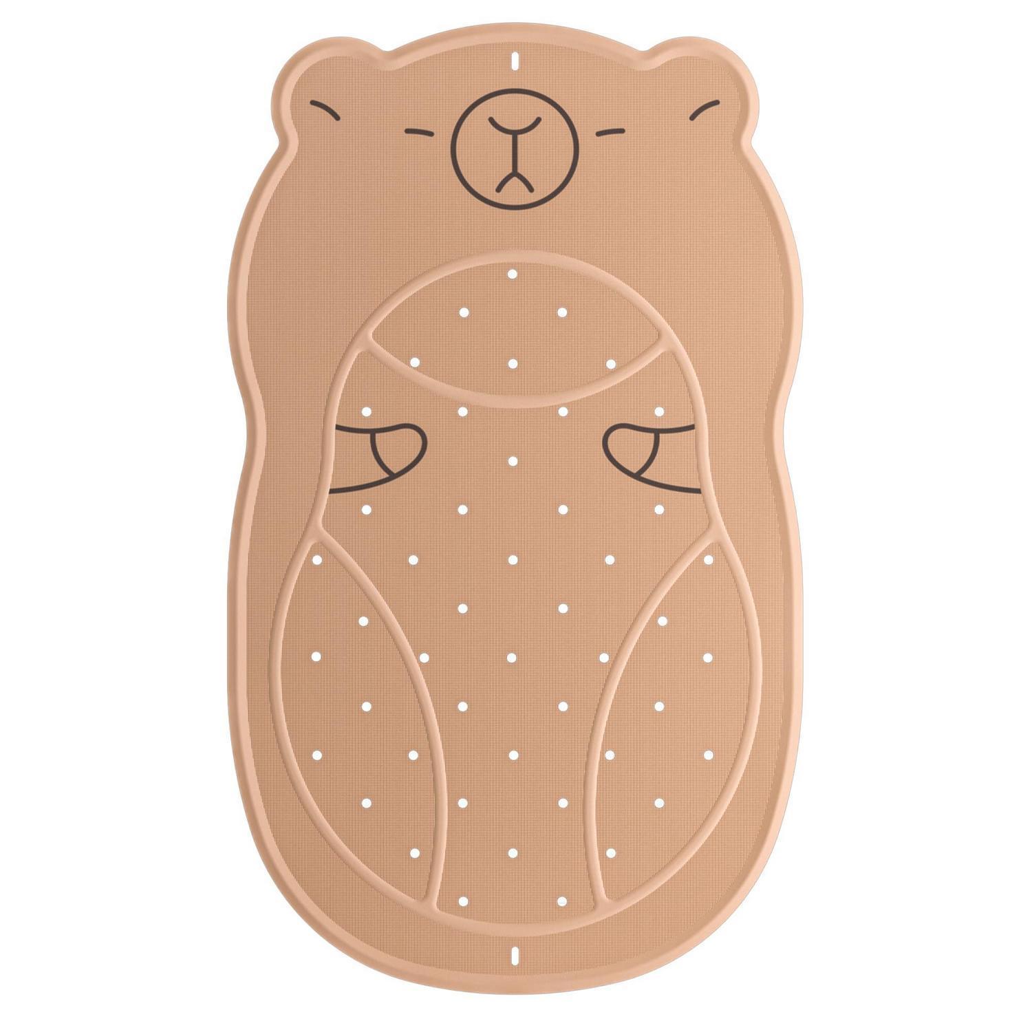 Badewannenmatte Rutschfest Kinder, Capybara-form, 76x45cm, Braun
