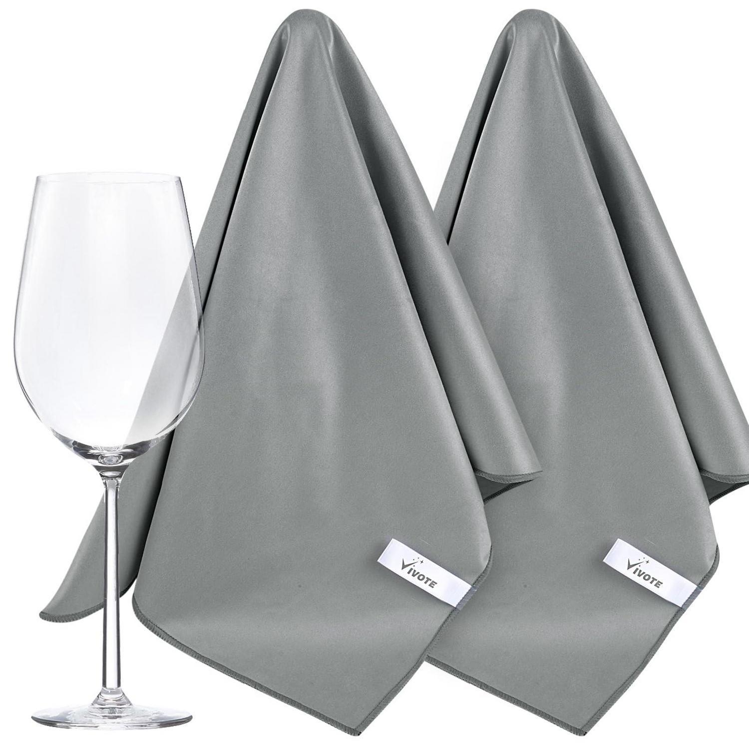 Mikrofaser Poliertücher Für Glas, 2 Stück, 51x70cm, Fusselfrei, Dunkelgrau