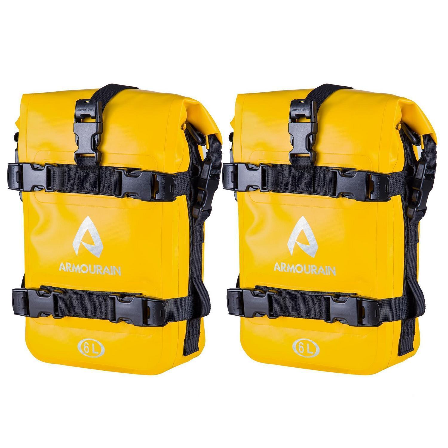 Motorrad Sturzbügeltaschen Set 2x6l Wasserdicht Gelb Universal