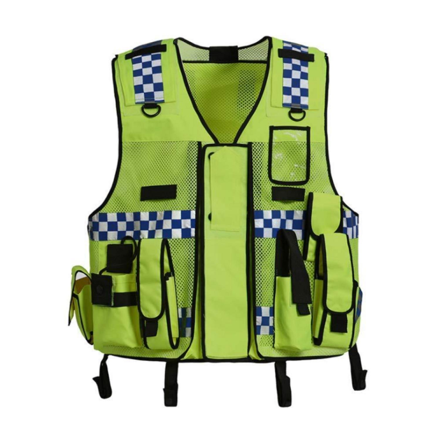Sicherheitsweste Mit Hoher Sichtbarkeit, Atmungsaktiv, Mit Vielen Taschen, Gelb
