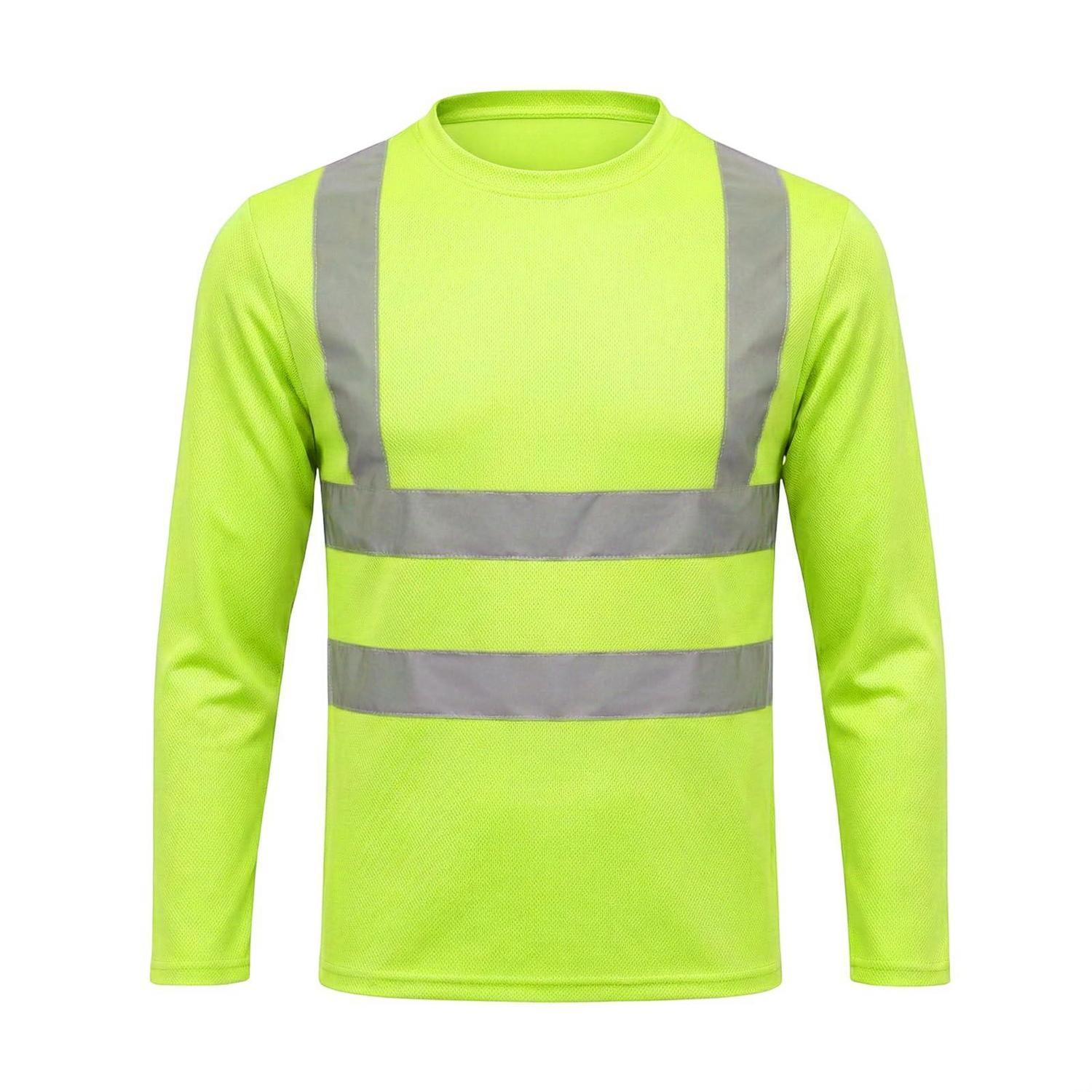 Warnschutz T-shirt Mit Reflektoren, Atmungsaktiv, Leicht, Arbeitskleidung, Größe L, Gelb