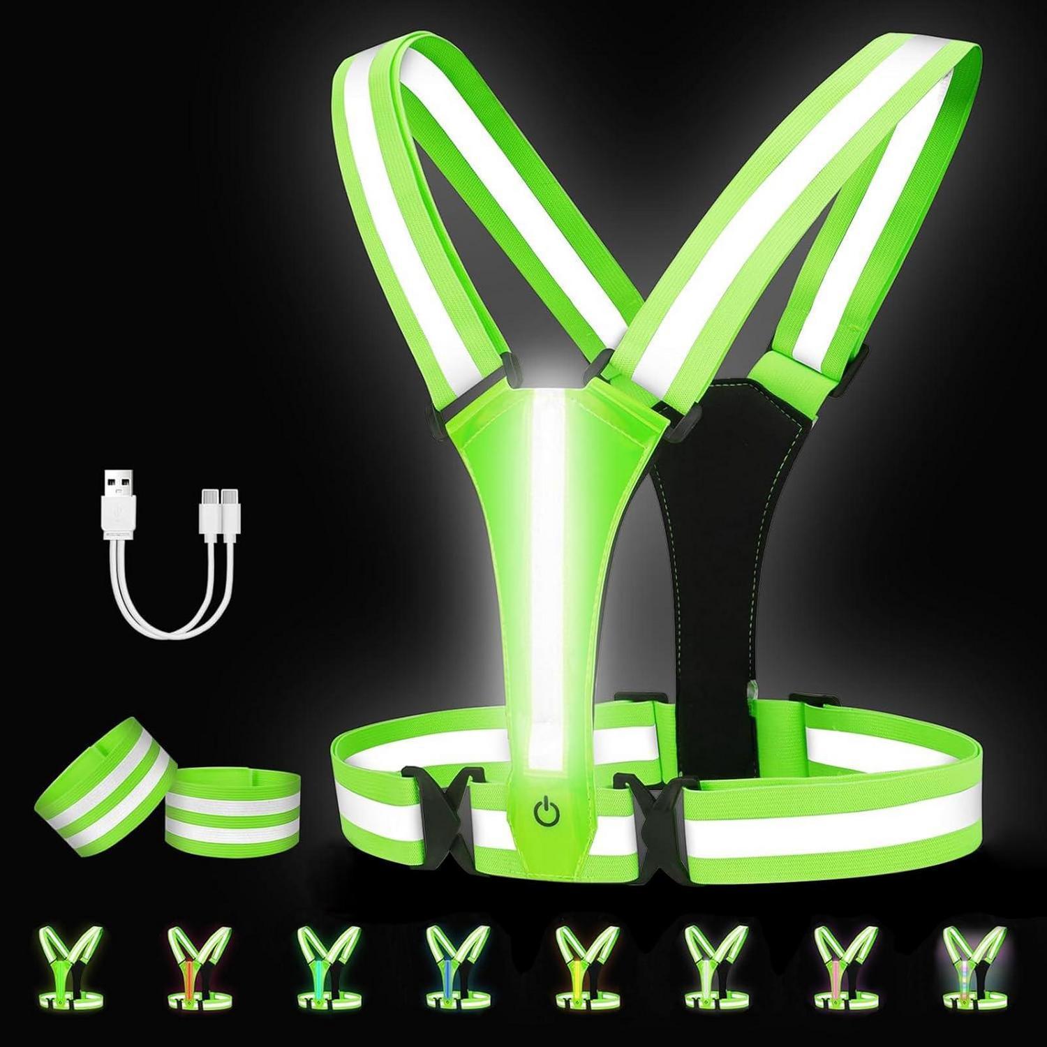 Led Sicherheitsweste Wiederaufladbar, 8 Farben, Reflektierend, Für Damen, Herren, Kinder