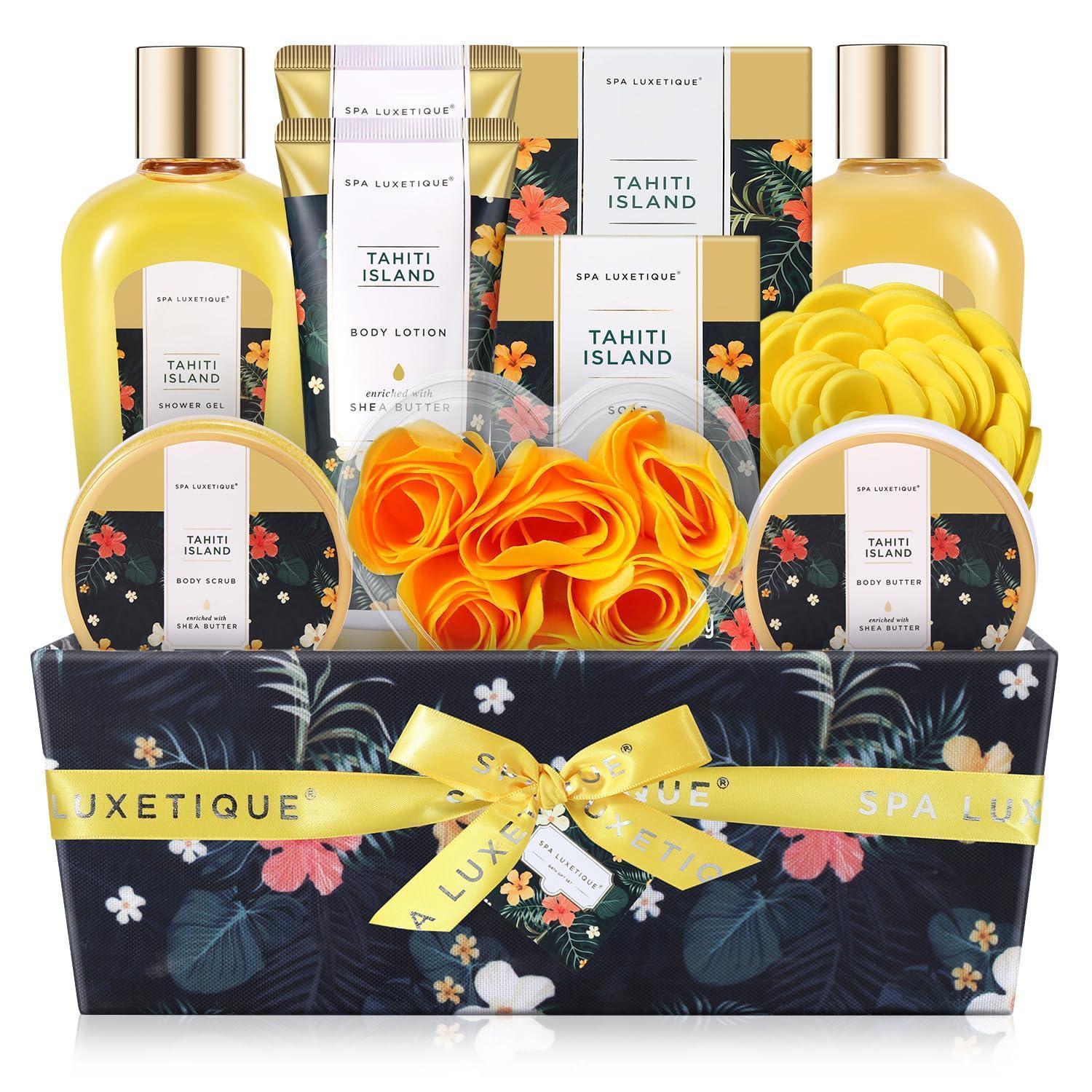 Wellness Geschenkset Für Frauen, 12-teilig, Tahiti Duft, Mit Stoffbox
