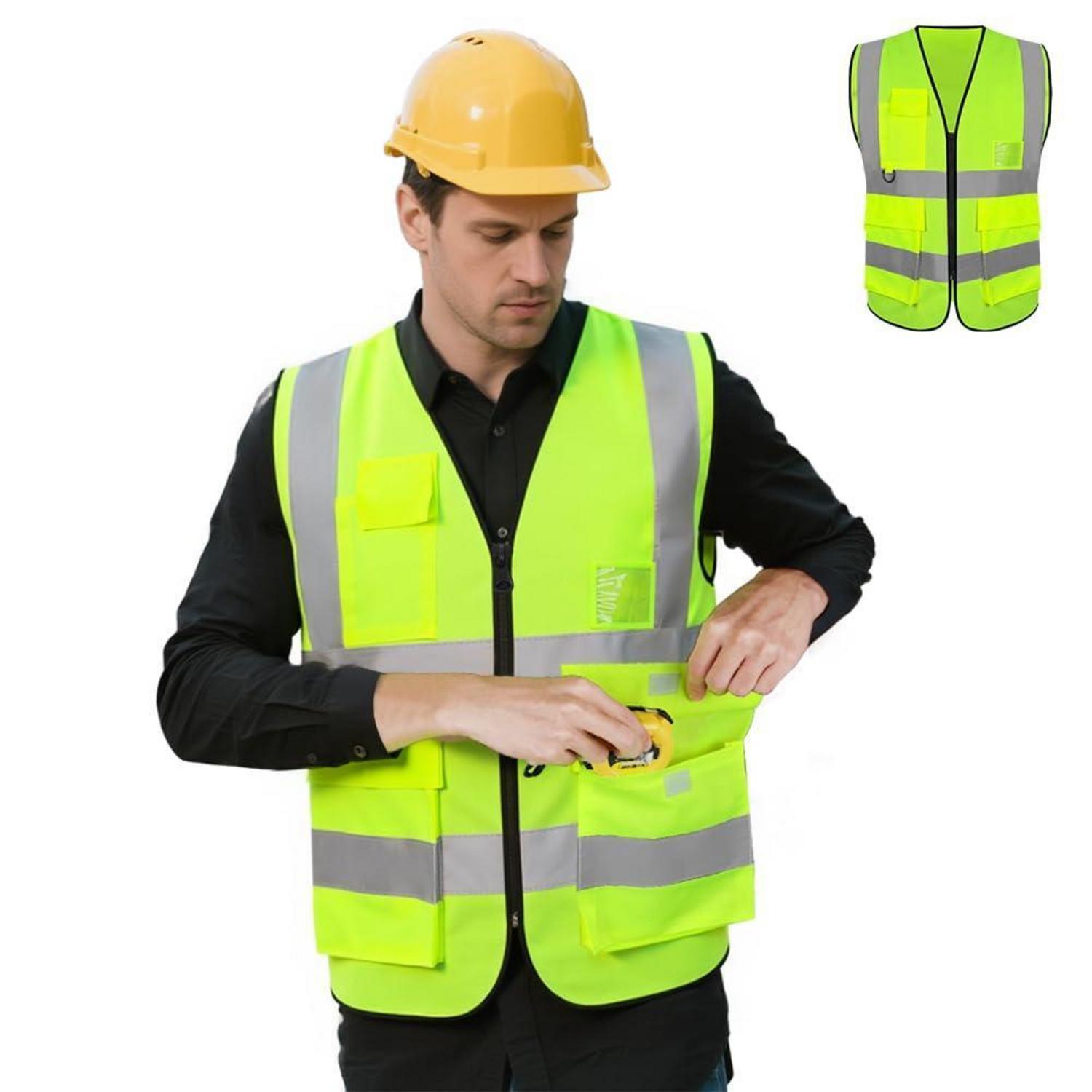 Warnweste Gelb Iso20471 Mit 5 Taschen, 3xl