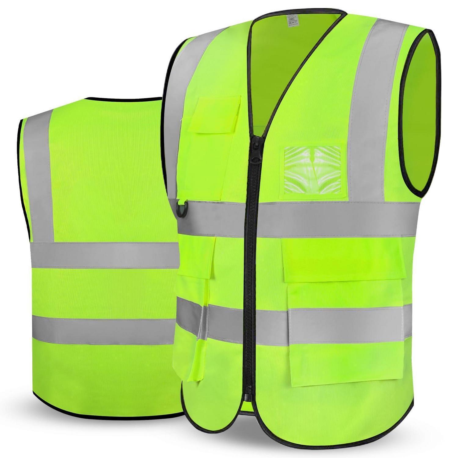Warnweste Gelb Iso20471 Mit 5 Taschen, Herren Damen, Xxl