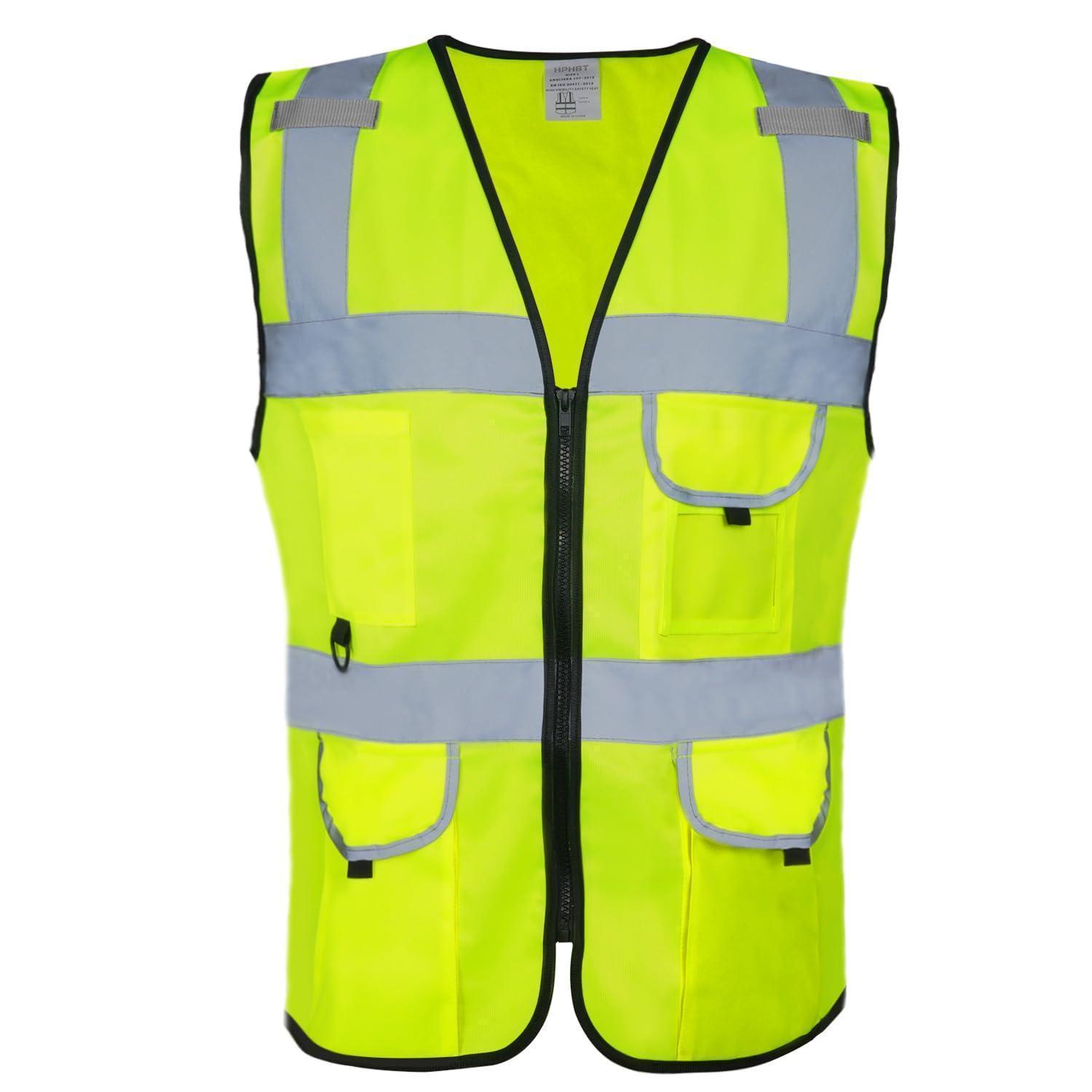 Warnweste Für Damen Und Herren, Hohe Sichtbarkeit, Mit Reißverschluss, L-xl