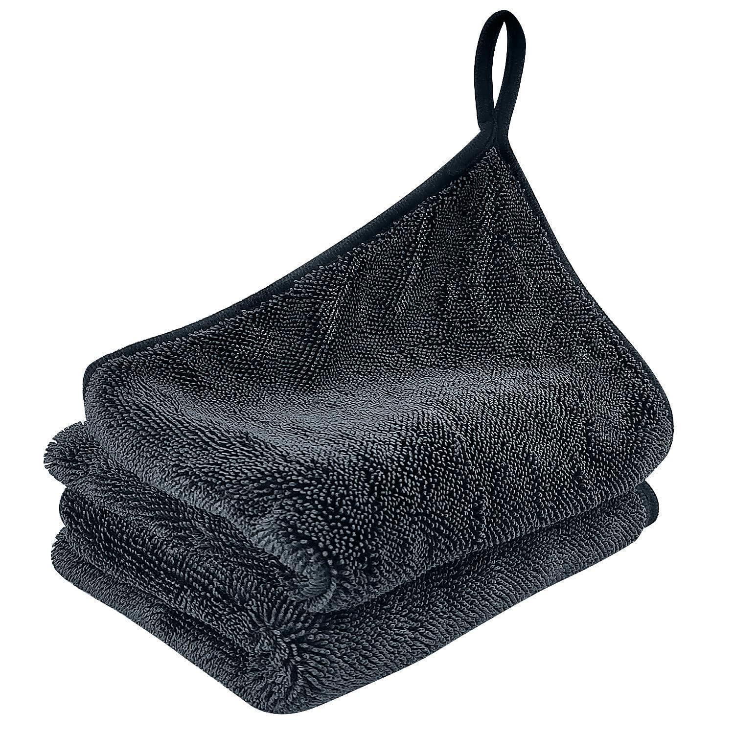 2x Mikrofaser Trockentuch Dusche 40x60cm Grau, Hochleistungs-absorption