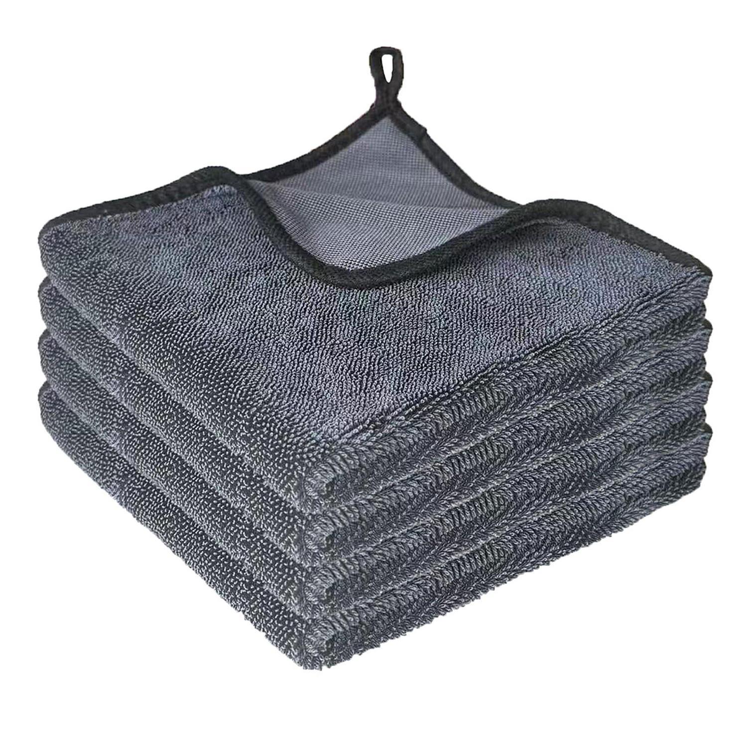 4x Mikrofaser Tücher 40x40cm, Trockentücher, Fensterputztücher, Poliertücher, 600gsm