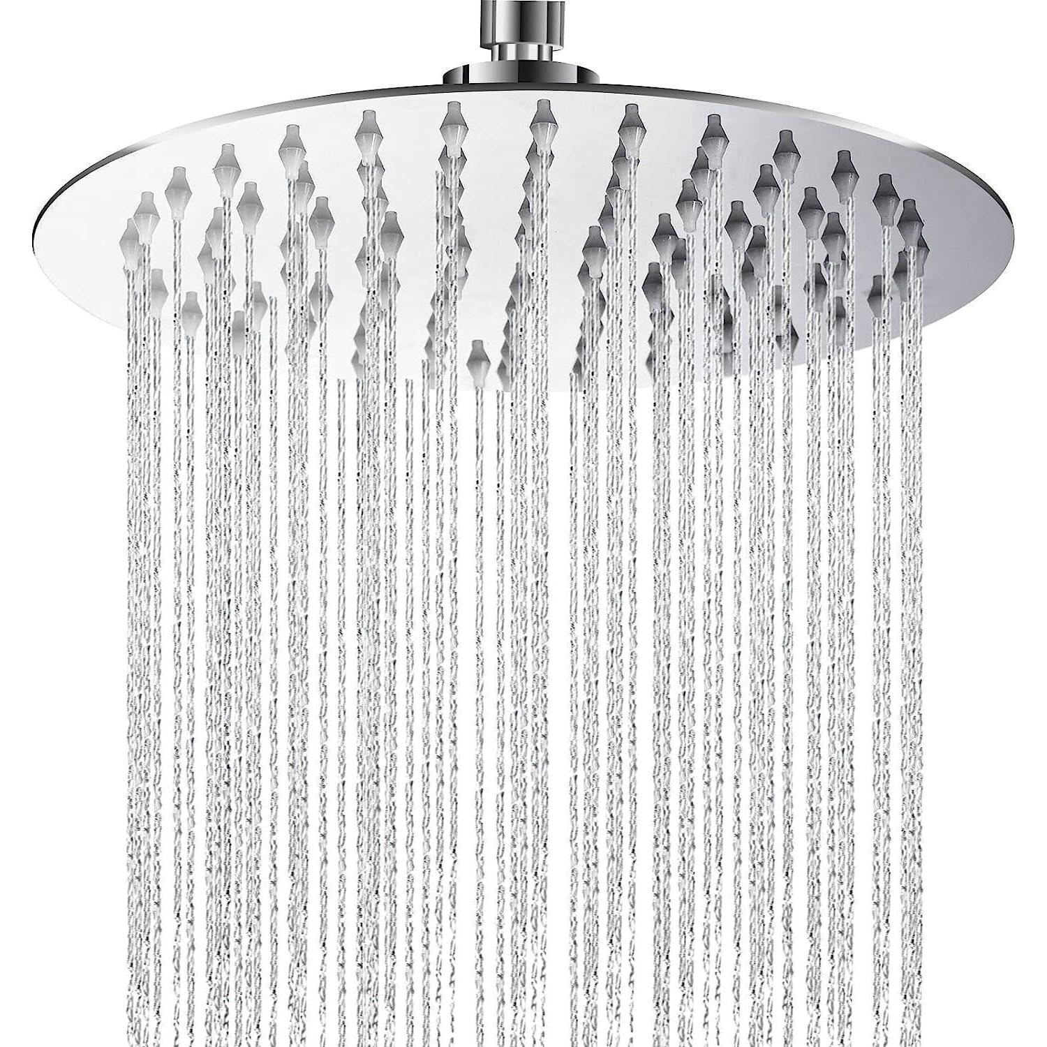 8 Zoll Regendusche Edelstahl Mit Anti-kalk-düsen, Wassersparend, Chrom-finish