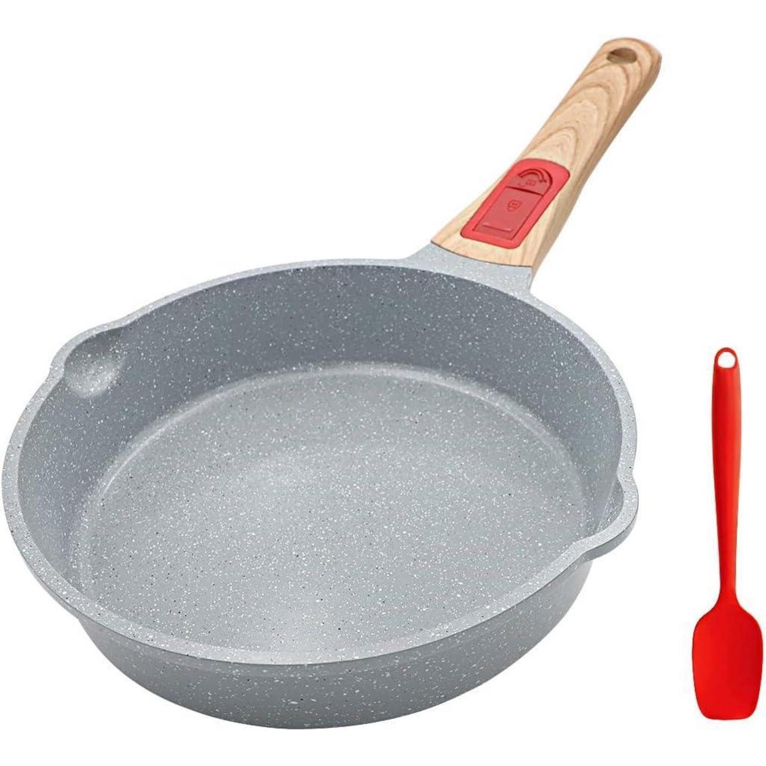 Keramik Bratpfanne 20 Cm, Antihaft, Abnehmbarer Griff, Backofenfest, Blau