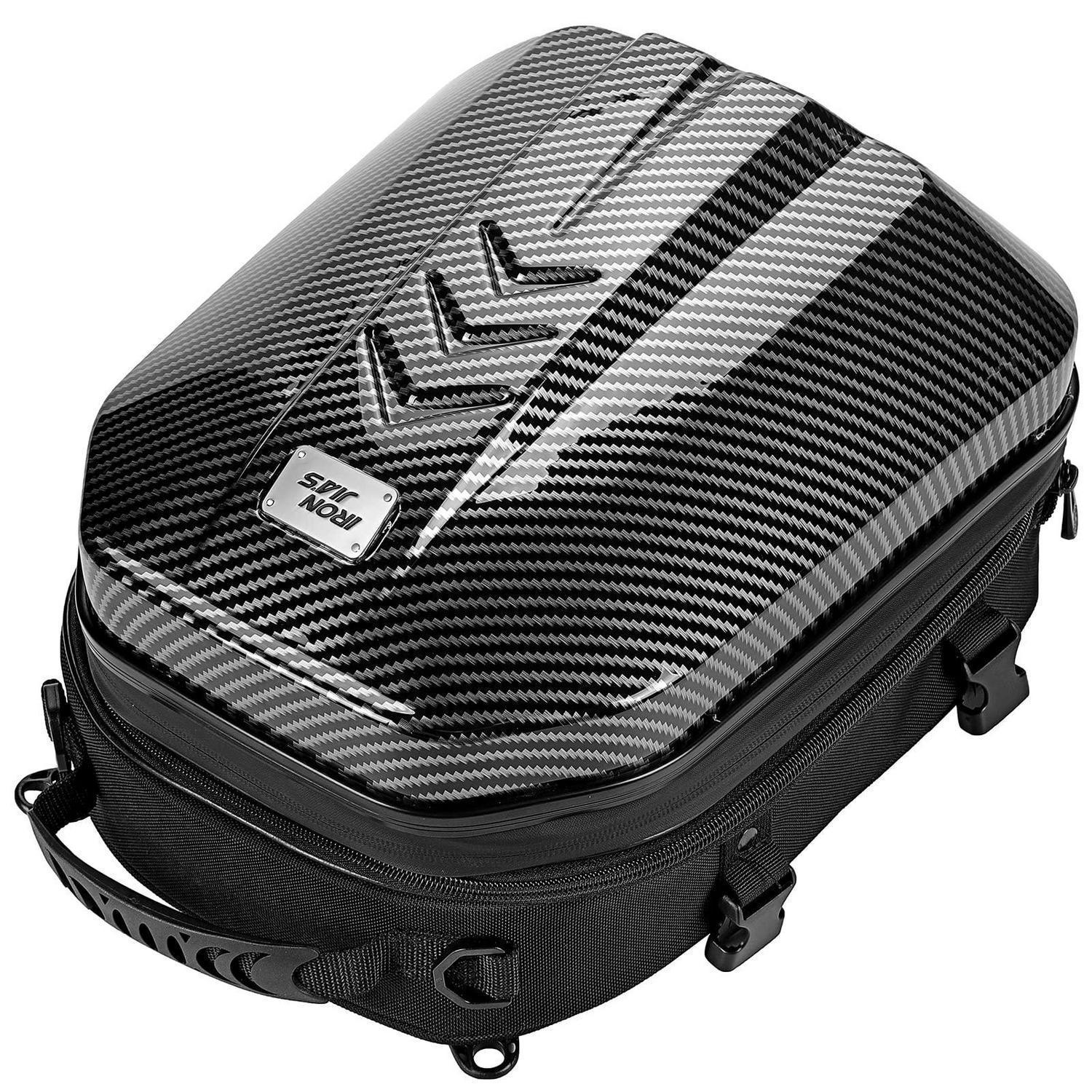 Motorrad Hecktasche Wasserdicht, Erweiterbar 25-35l, Abs Hartschale, Sozius Gepäcktasche Grau
