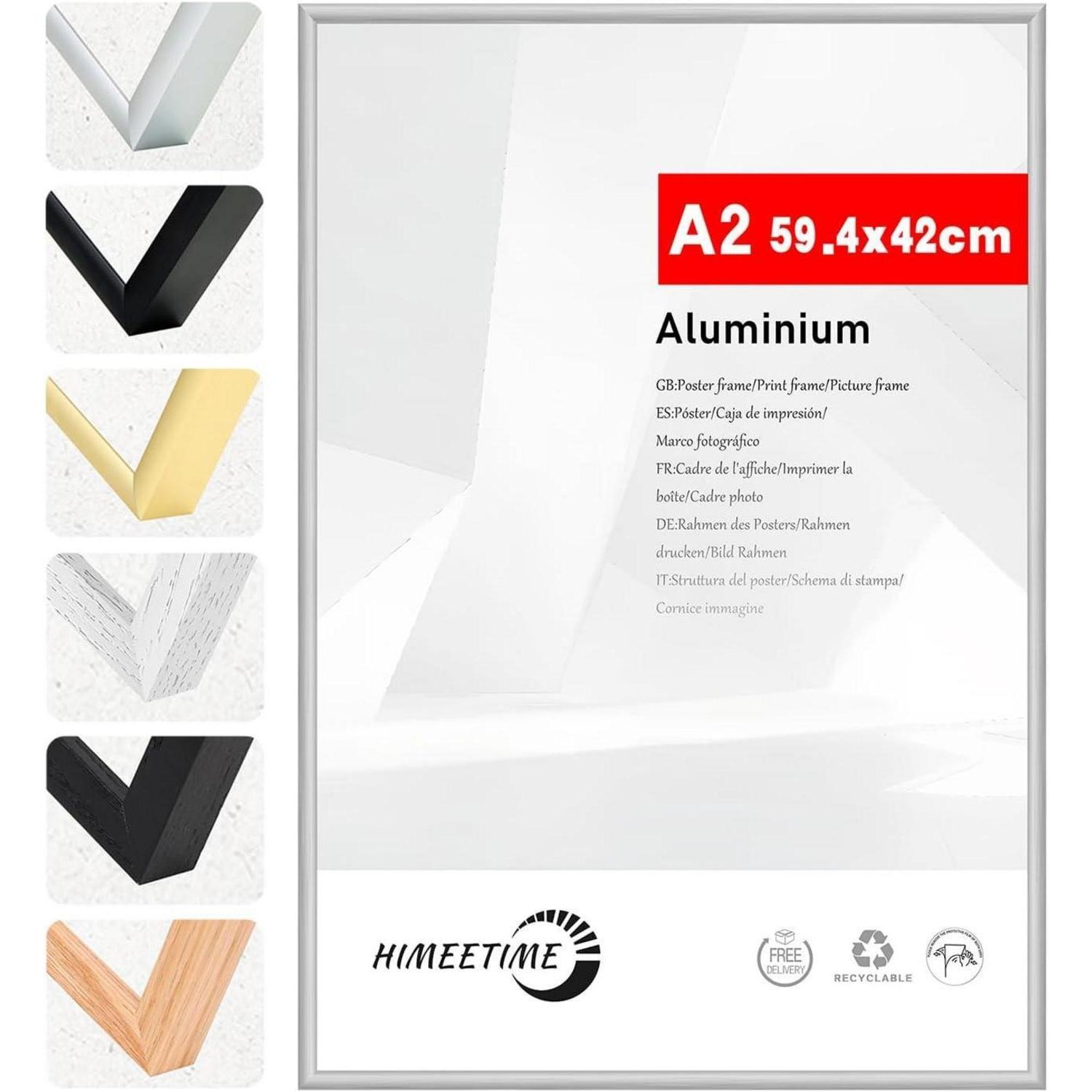 Bilderrahmen A2 42x59,4 Cm Silber Metall Rahmen Für Dokumente & Fotos