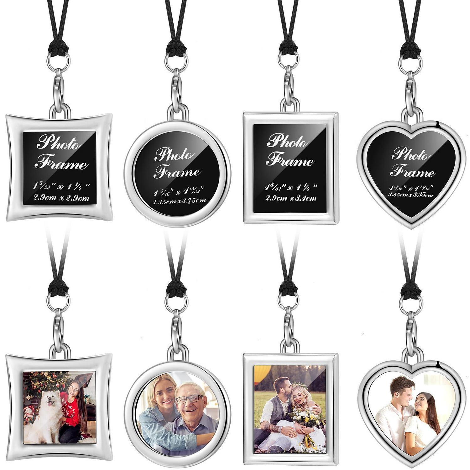4x Fotorahmen Anhänger Für Auto, Schlüssel, Deko, Silber
