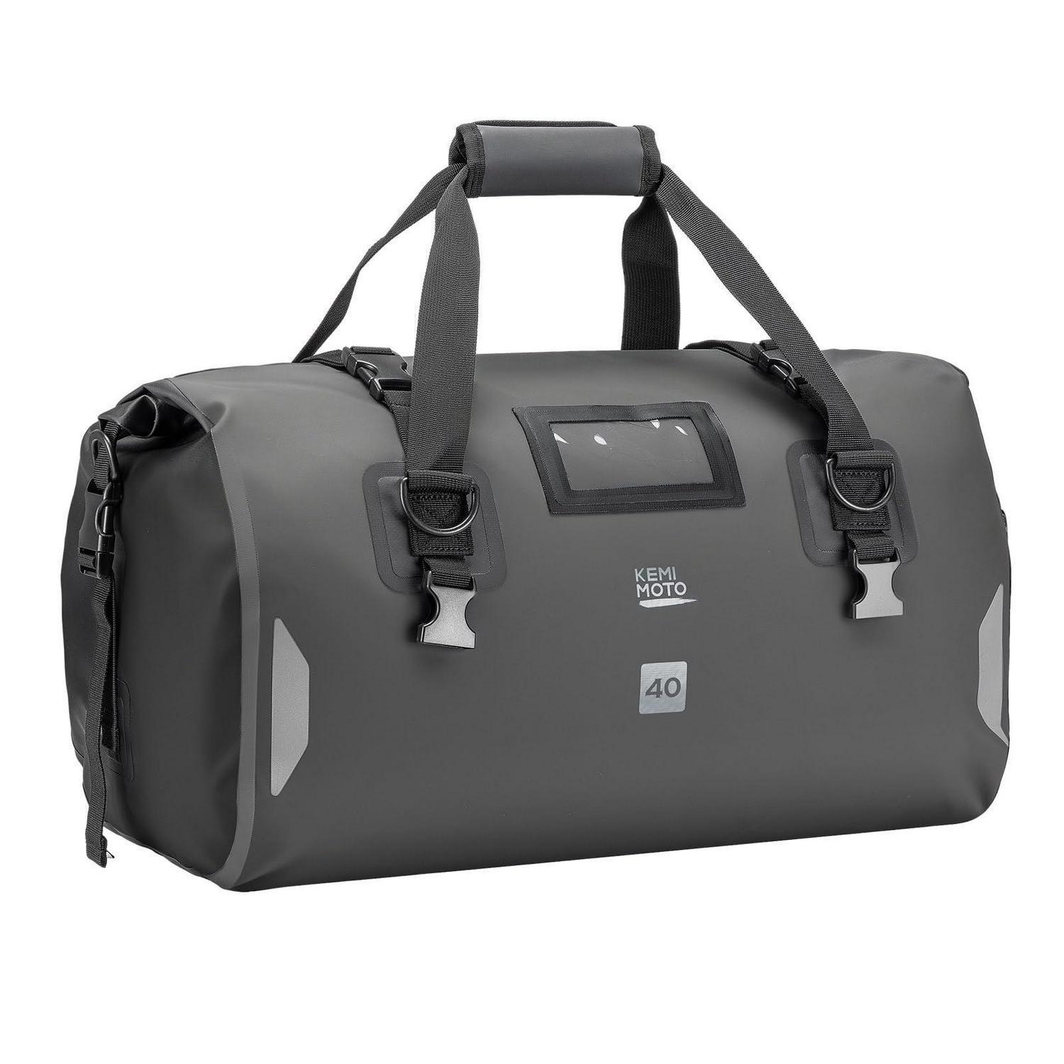 Motorrad Hecktasche 40l Wasserdicht, Gepäckrolle Mit Schnellverschluss, Reflektierend