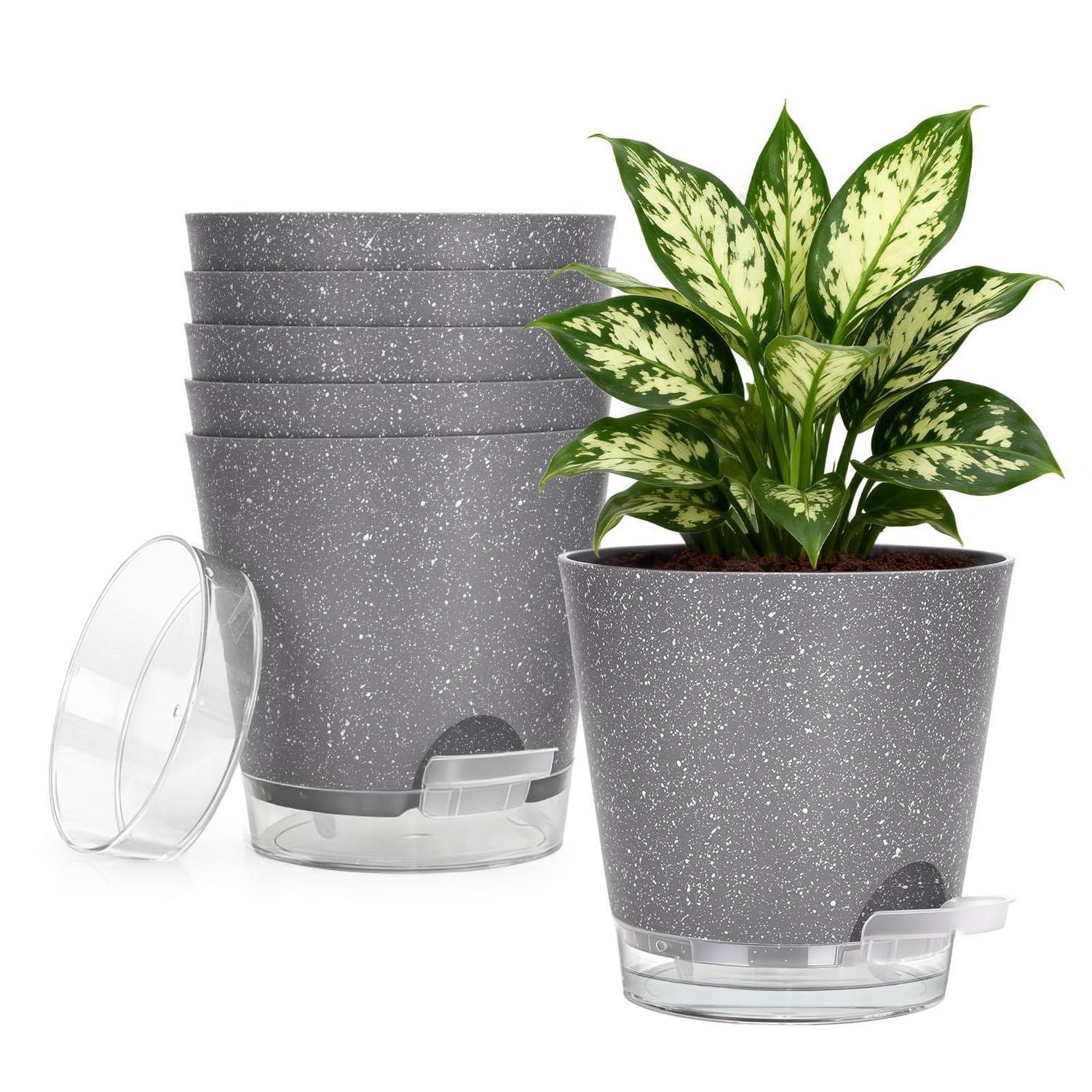 6er Set Pflanztöpfe 15cm Mit Bewässerungssystem Und Wasserstandsanzeige