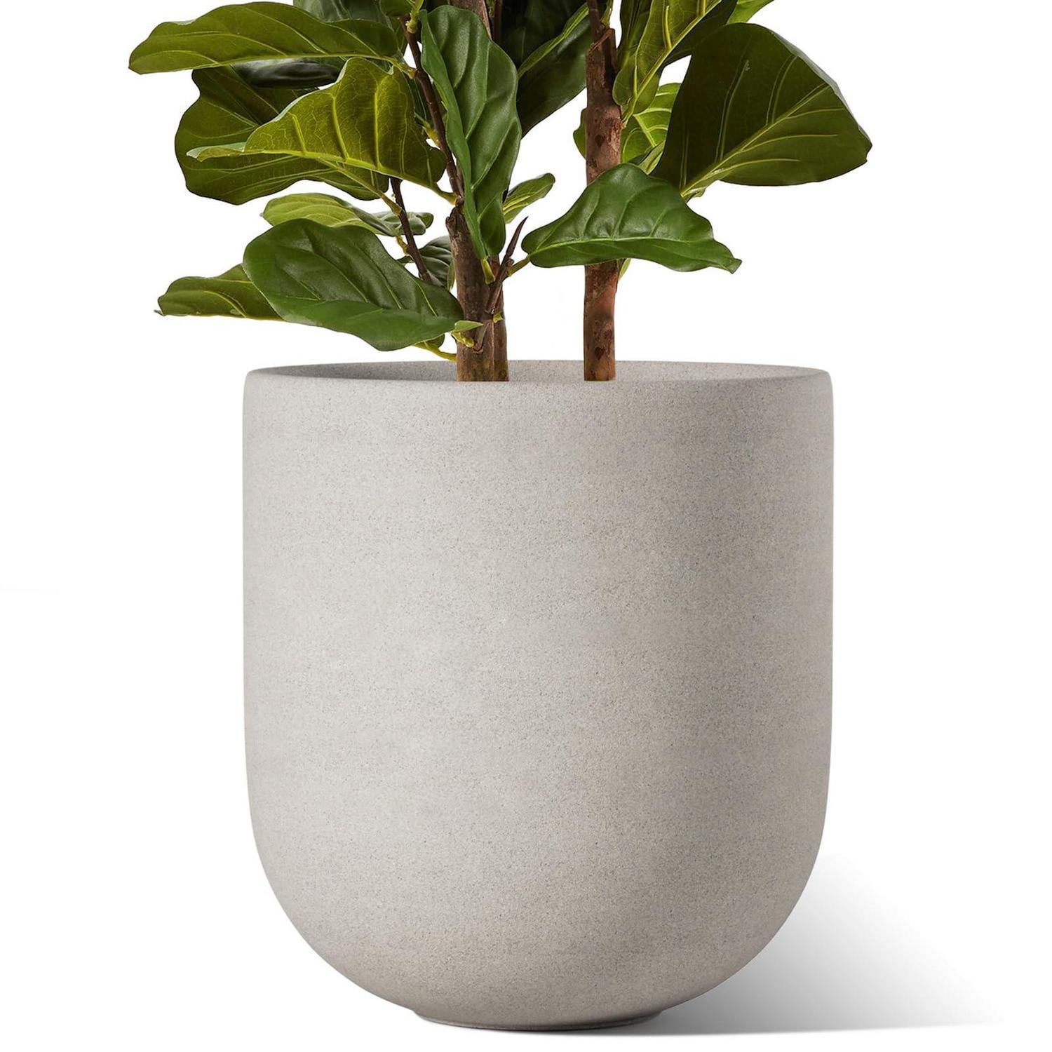 Übertöpfe Keramik 30 Cm Grau Mit Abflussloch Für Innen & Außen