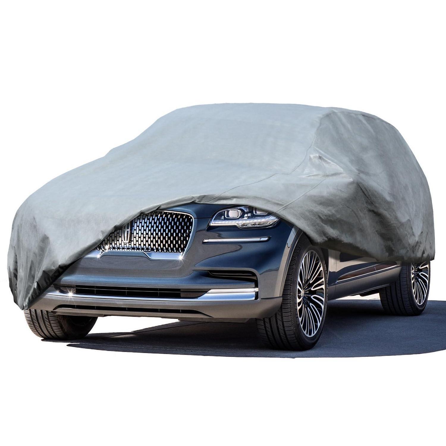 3-lagige Atmungsaktive Autoabdeckung Für Suv (475x185x178cm) – Innenbereich, Uv-schutz, Winddicht