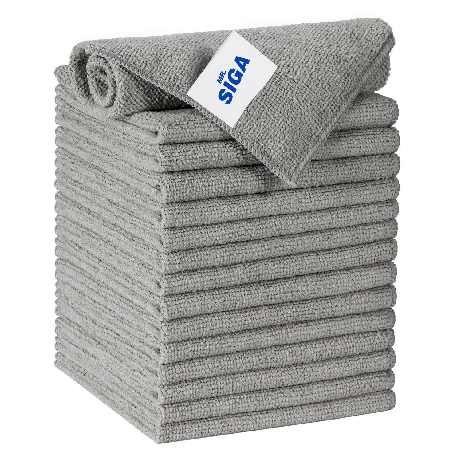 Mikrofaser Reinigungstücher 15er Set, 30x30cm, Grau, Saugfähig & Streifenfrei