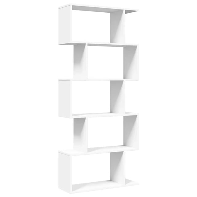 vidaXL Raumteiler Bücherregal 5-stufig Weiß 70x24x161 cm Holzwerkstoff 858093