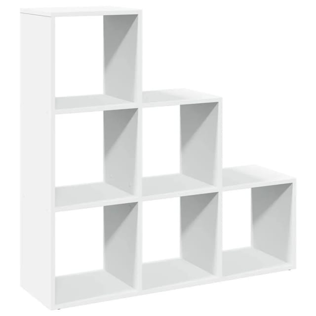 vidaXL Raumteiler Bücherregal 3-stufig Weiß 99x29x99 cm Holzwerkstoff 857958