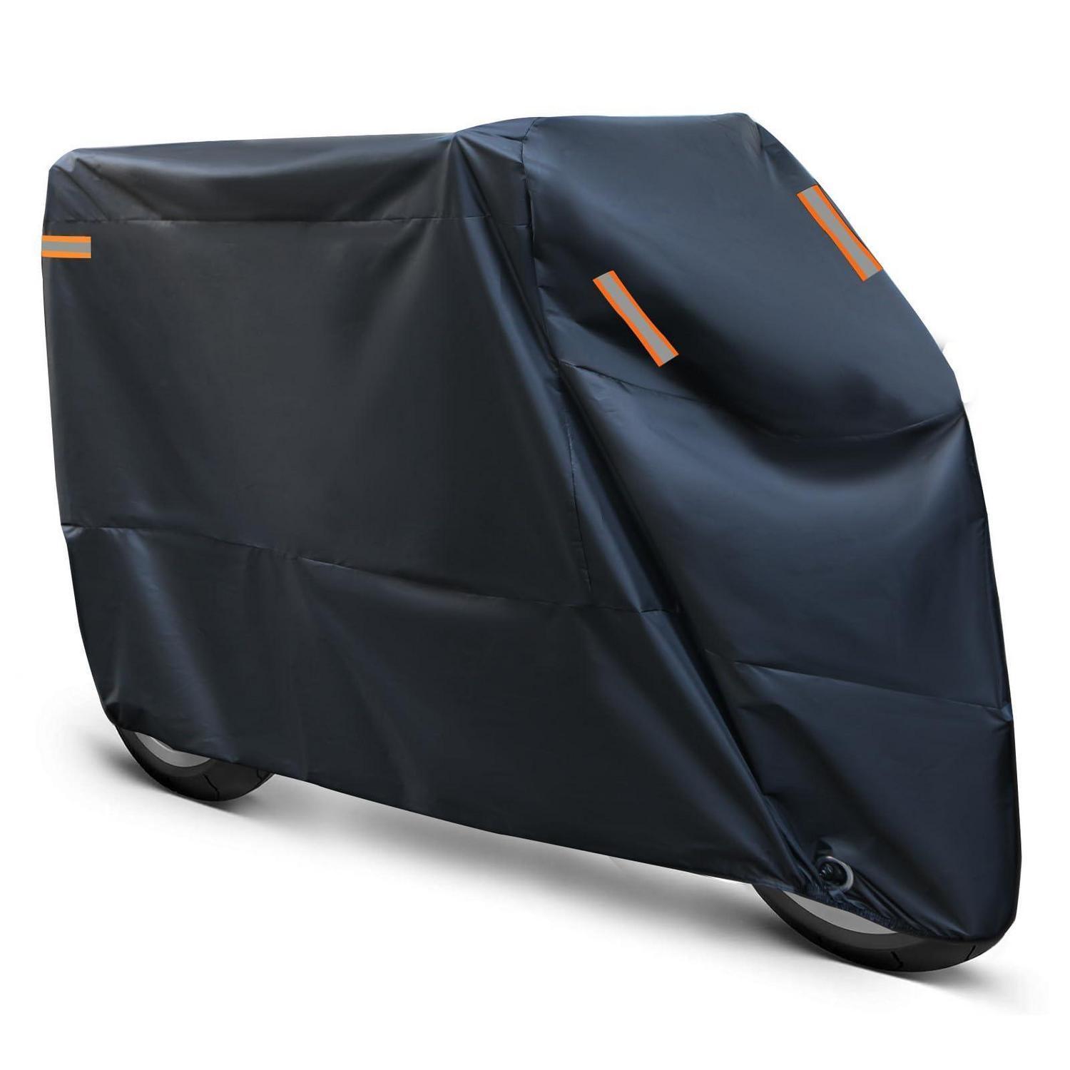 Motorrad Abdeckplane 210d Wasserdicht & Winterfest Mit Reflektierenden Streifen