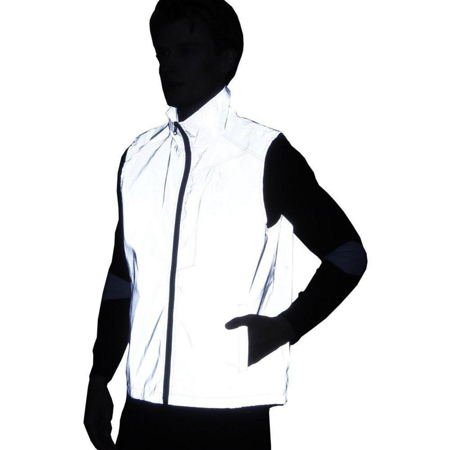 Reflektierende Weste Für Damen Und Herren, Windjacke, Grau