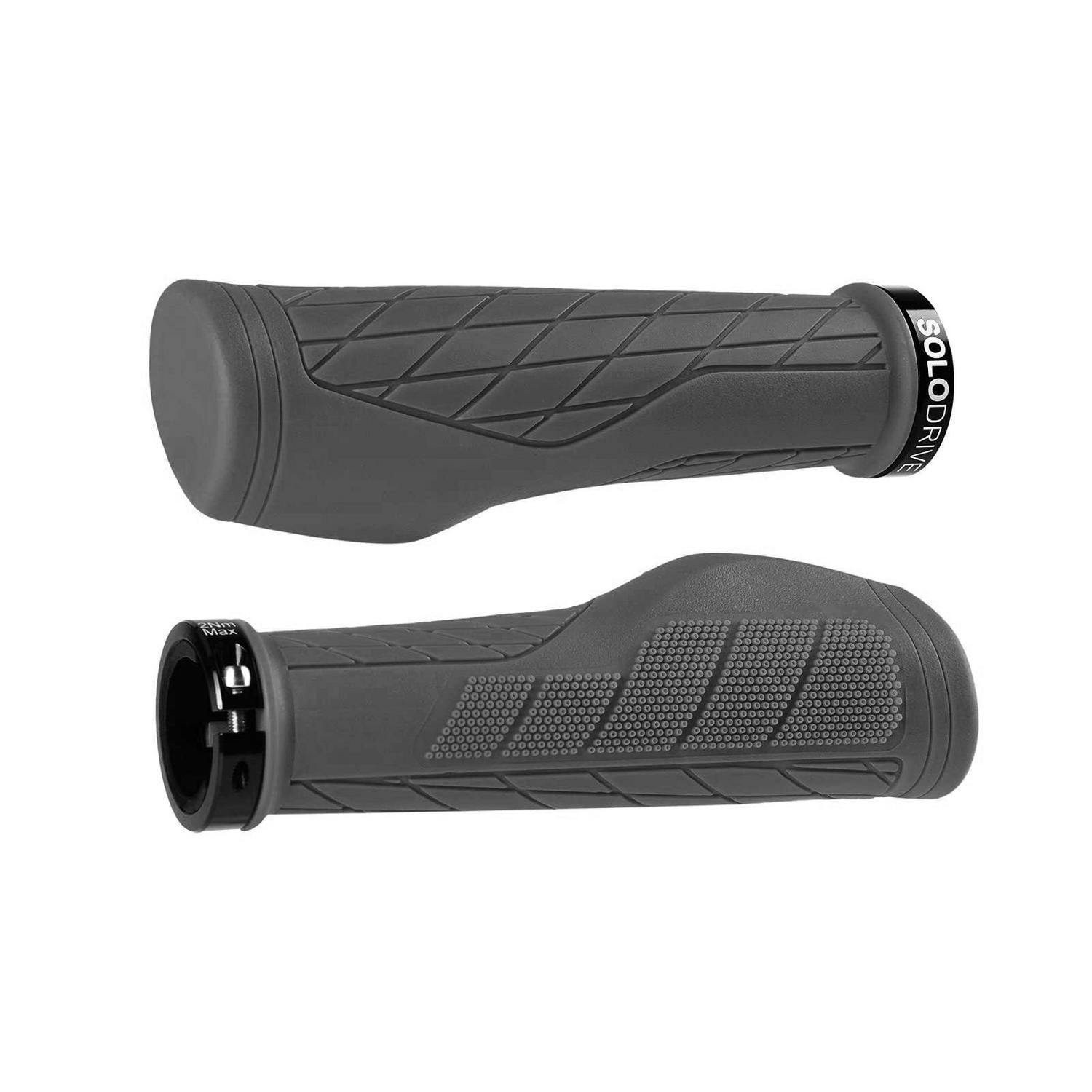 Ergonomische Fahrradgriffe Mtb, Rutschfestes Gummi, Single Lock-on, Für E-bike, Trekkingrad, Grau
