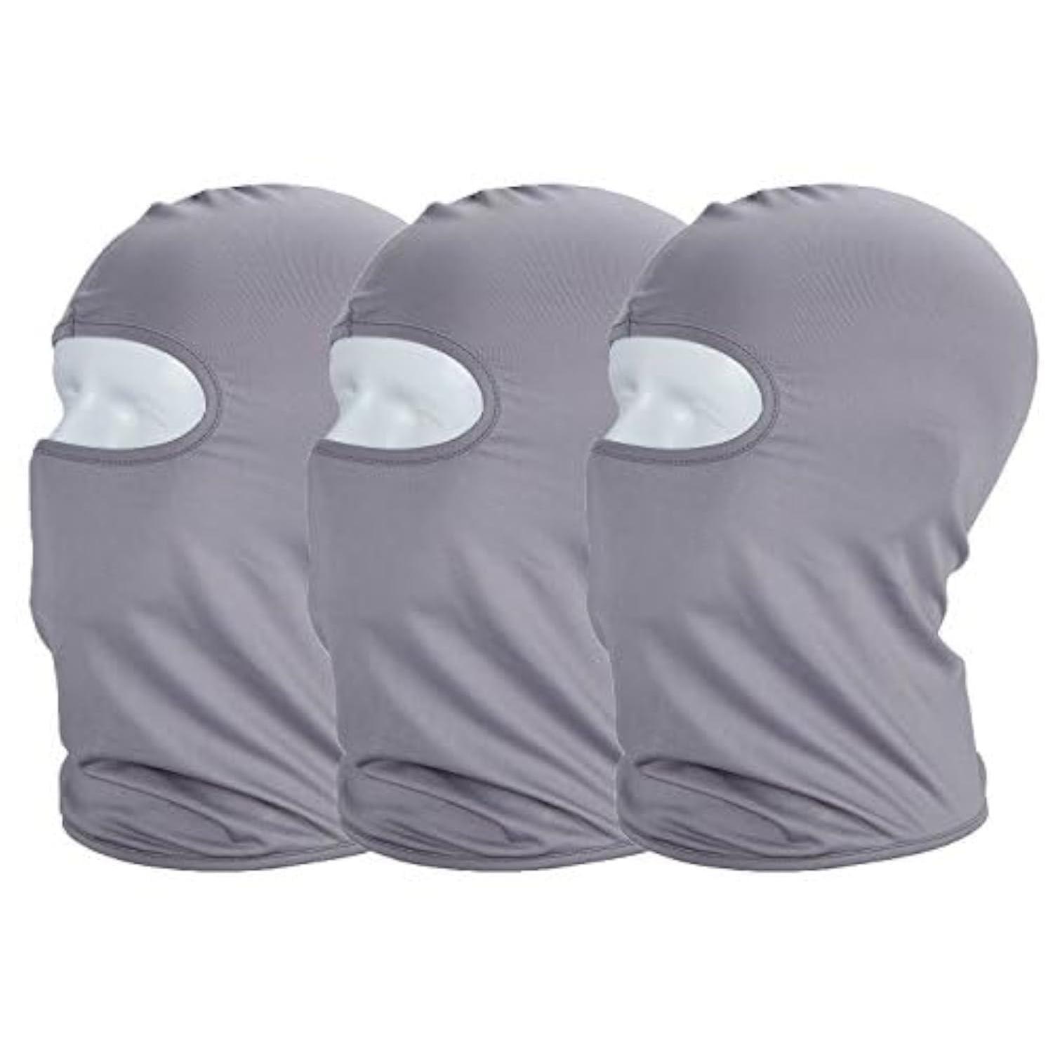 Sturmhaube 3er Pack Mit Uv Schutz Für Radfahren & Outdoor, Atmungsaktiv, Grau