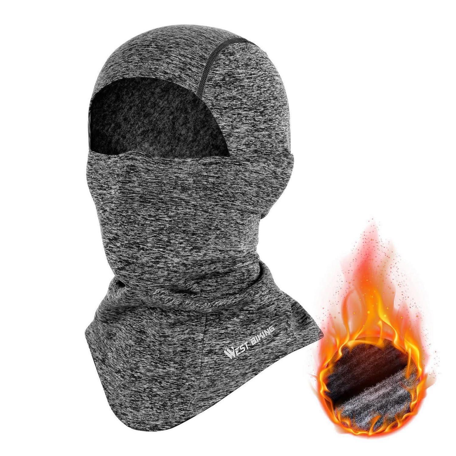 Sturmhaube Balaclava Herren Damen Winddicht Atmungsaktiv Thermo Fleece Grau