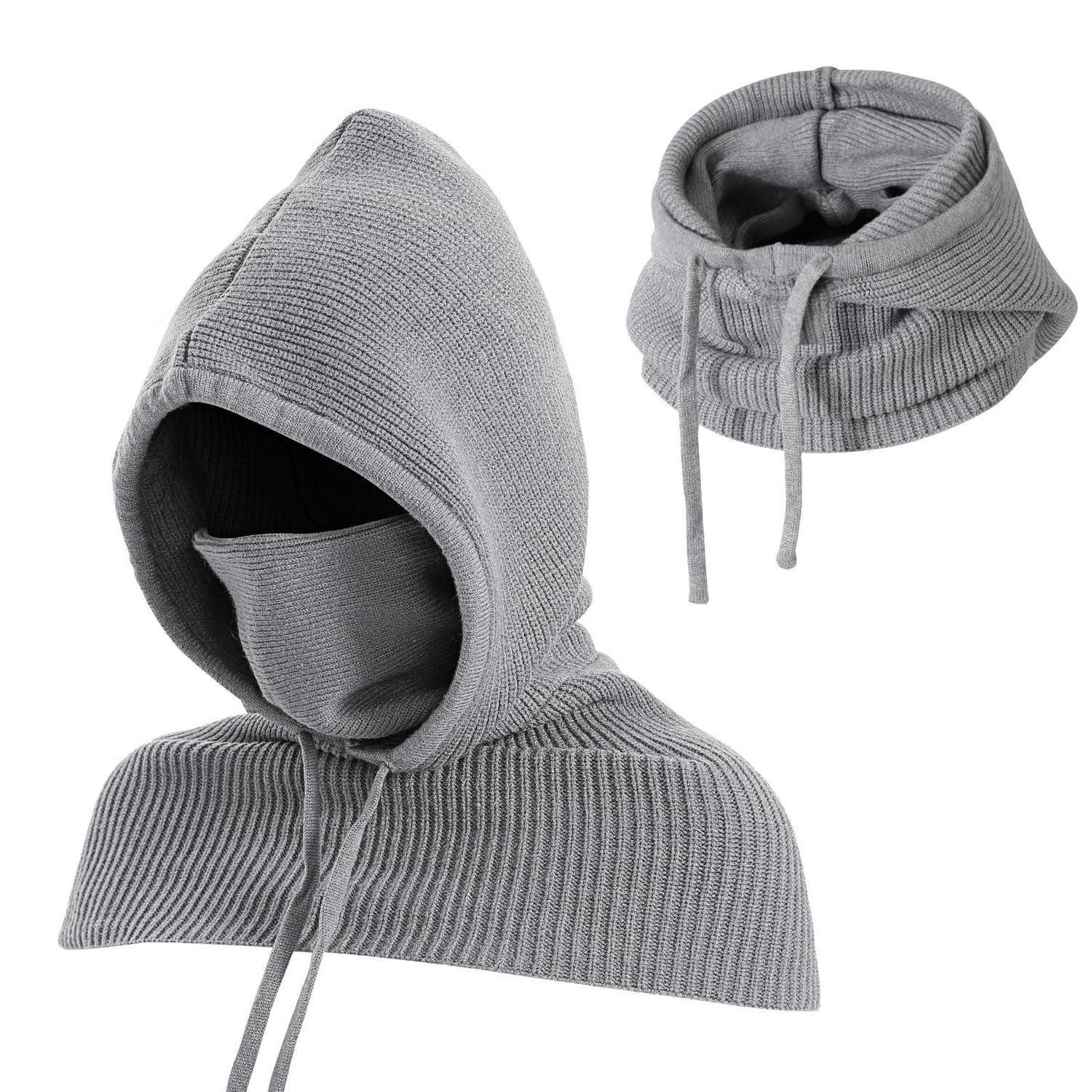Kapuzenschal 3-in-1 Sturmhaube Mit Gesichts- Und Nackenwärmer Für Damen Und Herren