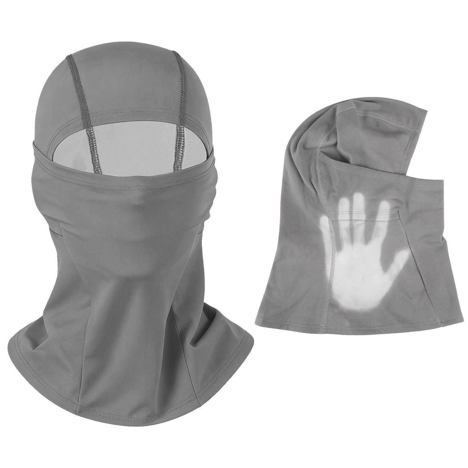 Thermo-balaclava Mit Farbwechsel, Winddicht, Atmungsaktiv, Unisex, Grau Zu Weiß