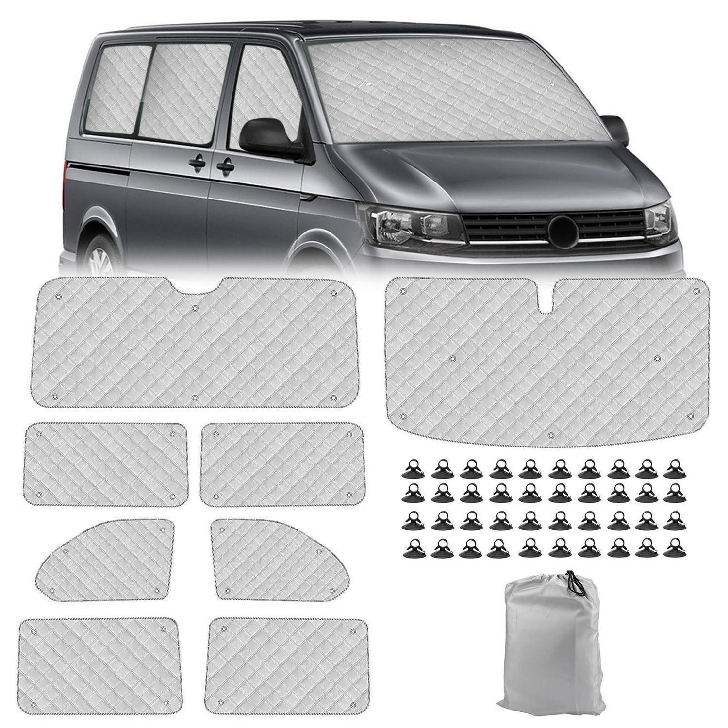 Thermomatte Fahrerhaus Innen Für Vw T5 T6 Swb, 8-teilig, Uv- & Sonnenschutz