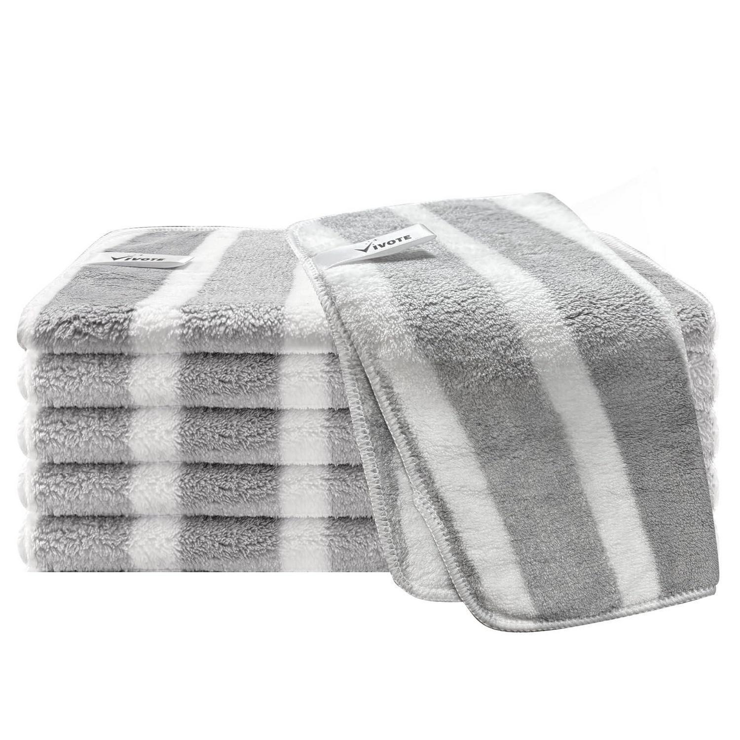 Mikrofaser Spüllappen 6 Stück, Super Saugfähig, 30x30cm, Grau