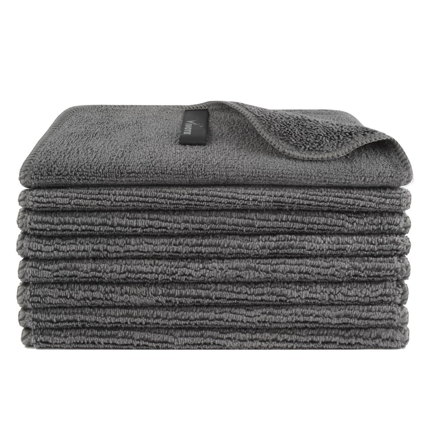 Mikrofaser Spüllappen 8 Stück, Super Saugfähig, Waschbar, 20x20cm, Grau