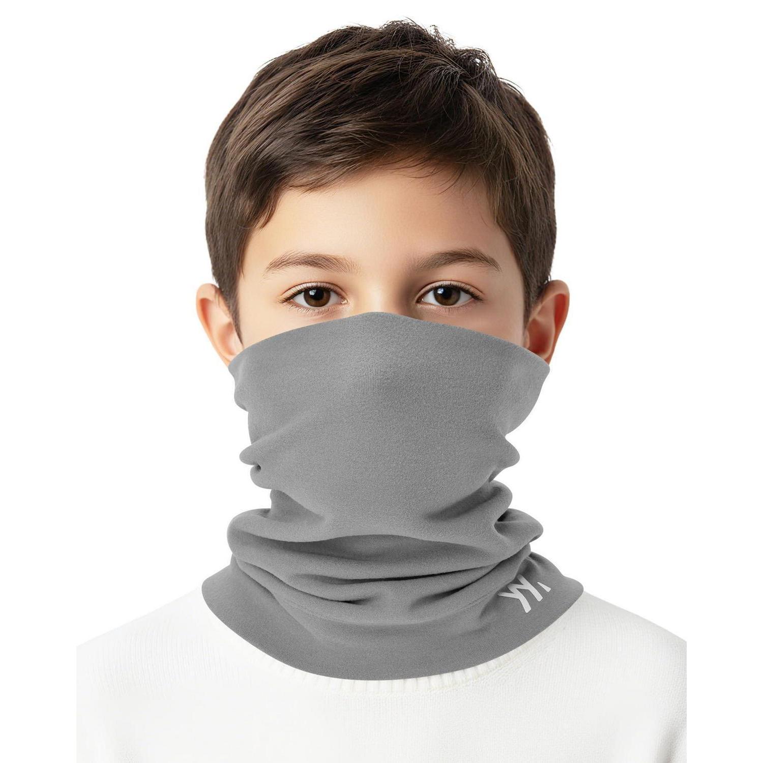 Kinder Schlauchschal Hellgrau - Warm, Winddicht, Atmungsaktiv, Für Jungen & Mädchen