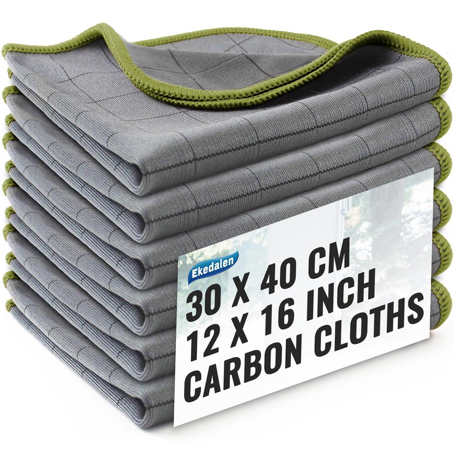 6x Fensterputztücher Carbon 40x30 Cm Für Streifenfreie Scheiben