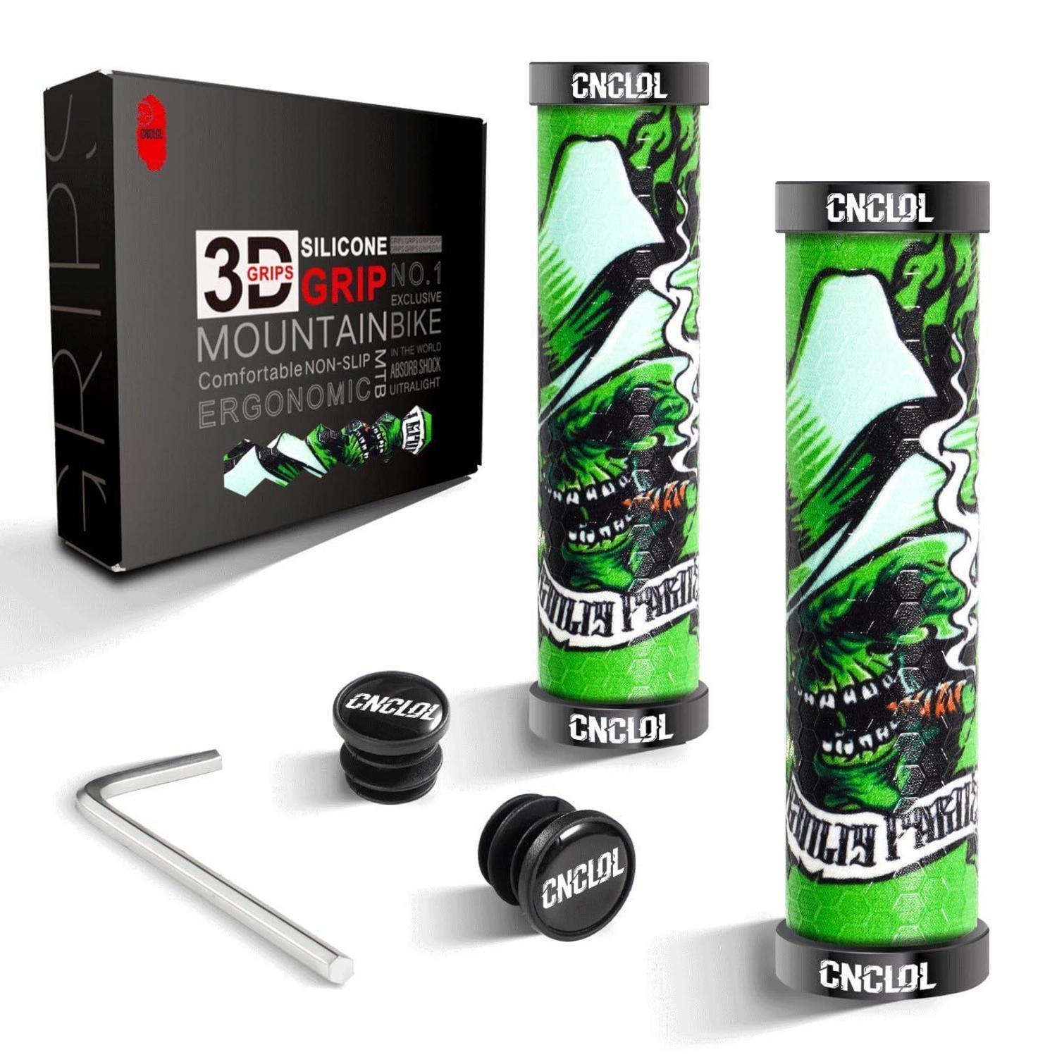 Fahrrad Lenkergriffe Mtb Silikon Doppel Lock-on 22mm Rutschfest Grün