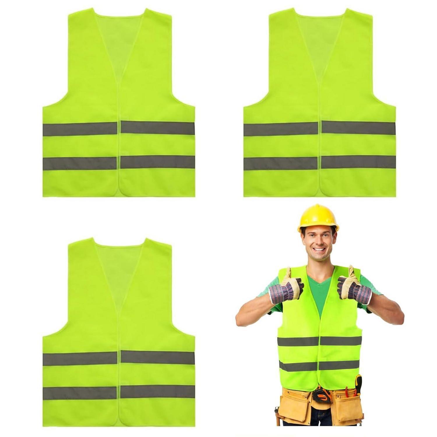 Warnwesten Auto 5er Set, Reflektierend, Unisex, Fluoreszierendes Grün