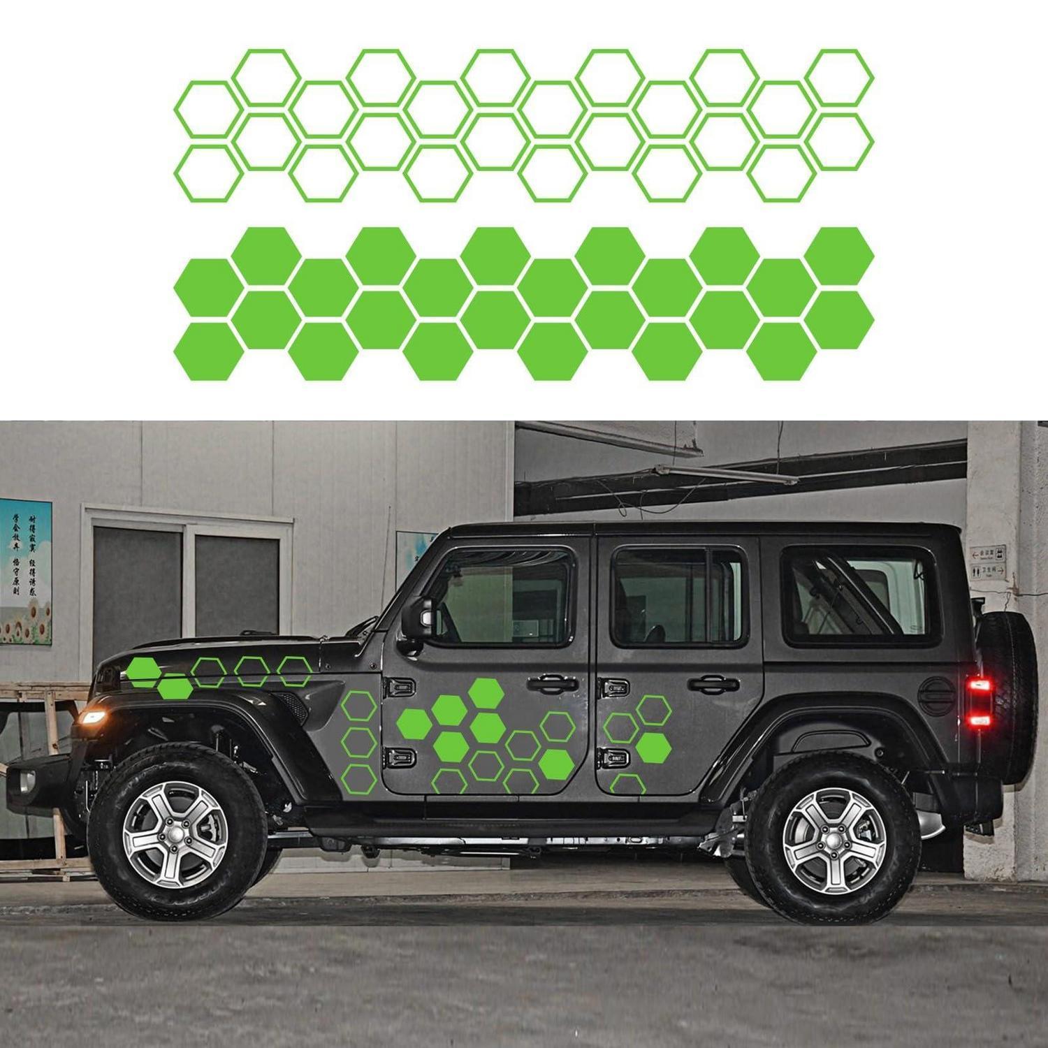 Autoaufkleber Wabenmuster 48 Stück Grün Für Auto, Suv, Lkw, Wohnmobil