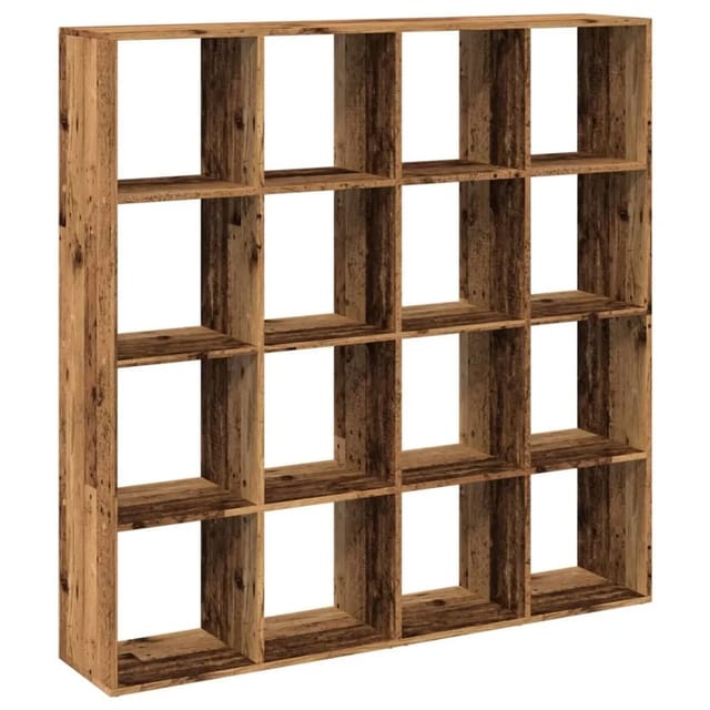 vidaXL Bücherregal Altholz-Optik 137,5x29x137,5 cm Holzwerkstoff 3310296