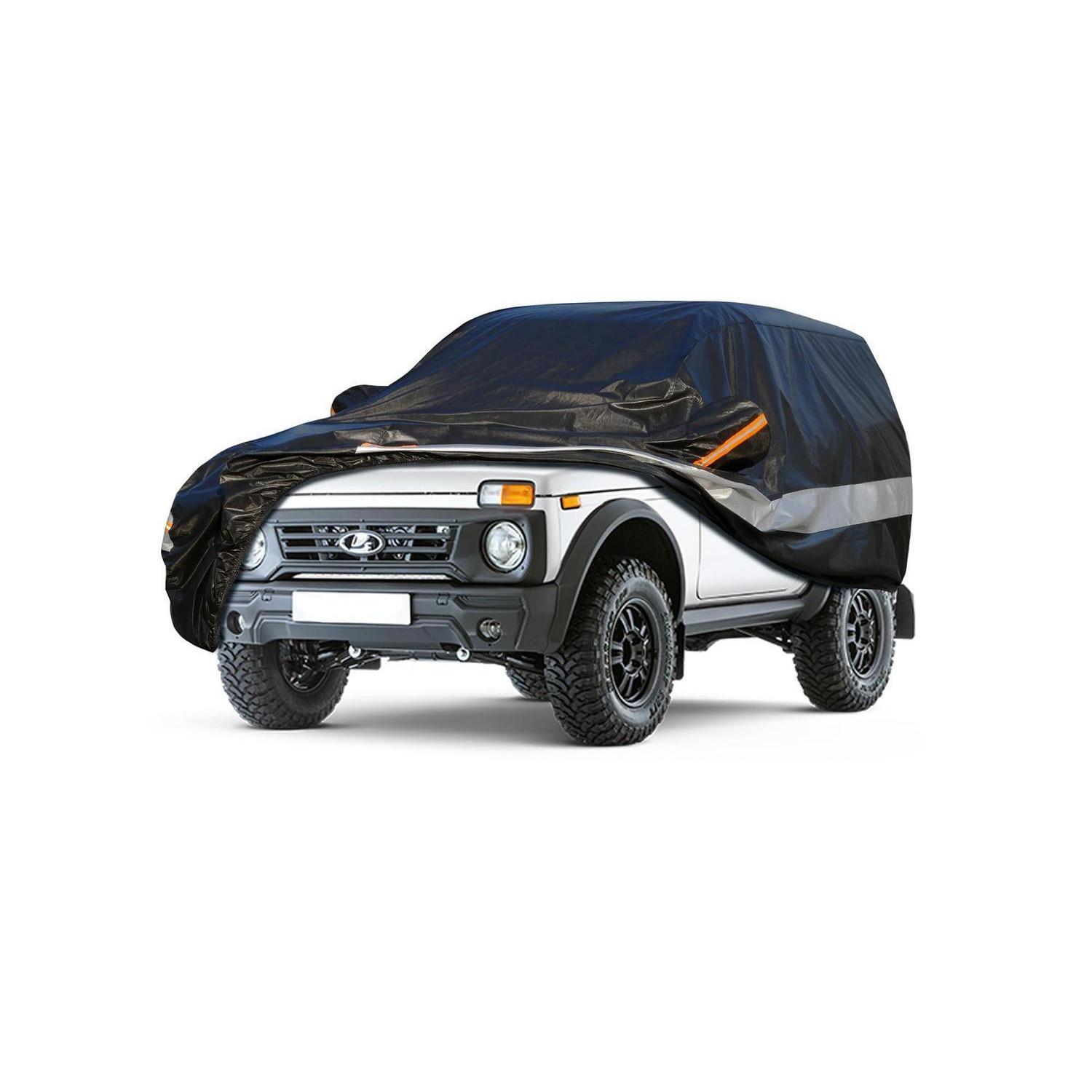 Autoabdeckung 10 Schichten Wasserdicht Atmungsaktiv Für Lada Niva (1977-2023) Schwarz