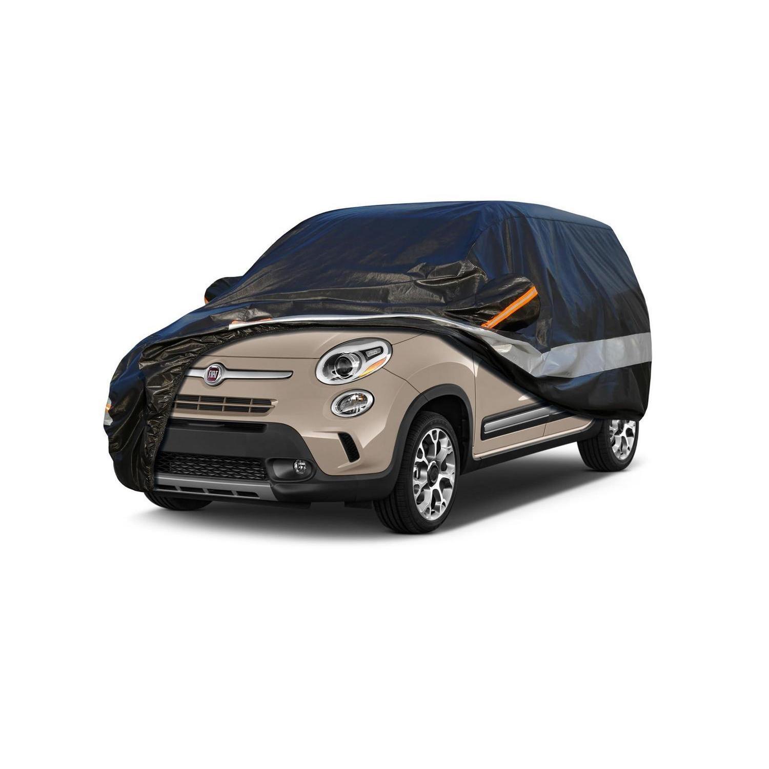 Autoabdeckung 10 Schichten Für Fiat 500l (2013-2021) Wasserdicht Atmungsaktiv Schwarz