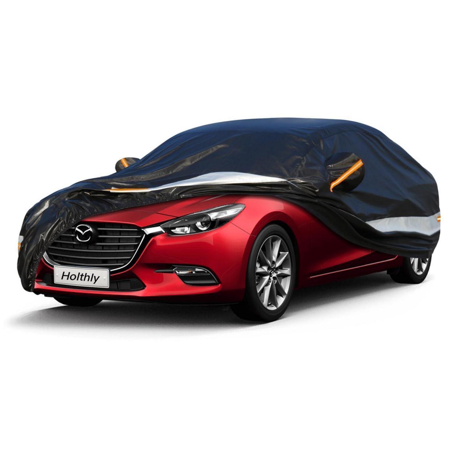 Autoabdeckung 10 Schichten Wasserdicht Atmungsaktiv Für Mazda 3 (2009-2023) Schwarz