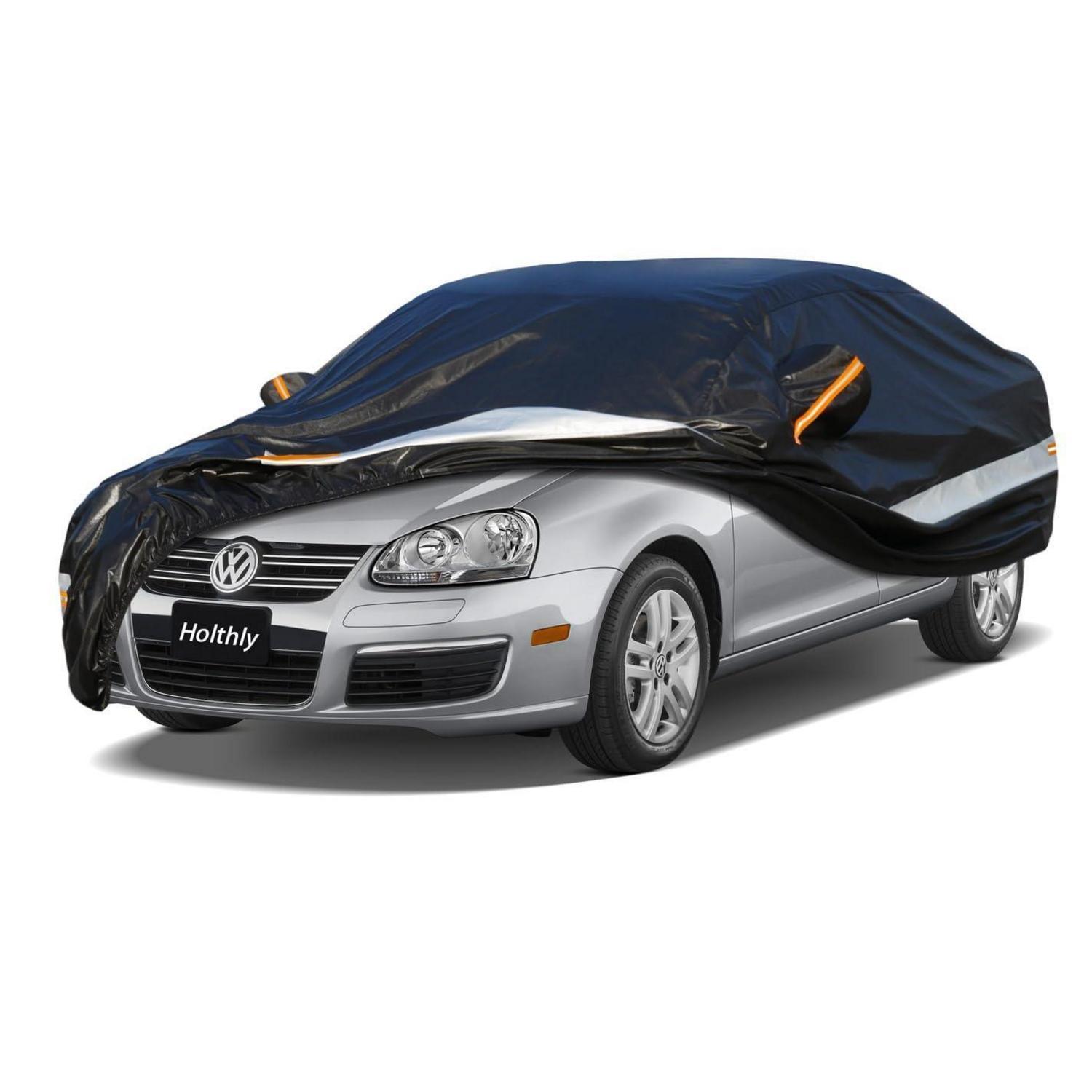 Autoabdeckung 10 Schichten Wasserdicht Atmungsaktiv Für Vw Jetta (2005-2021) Schwarz