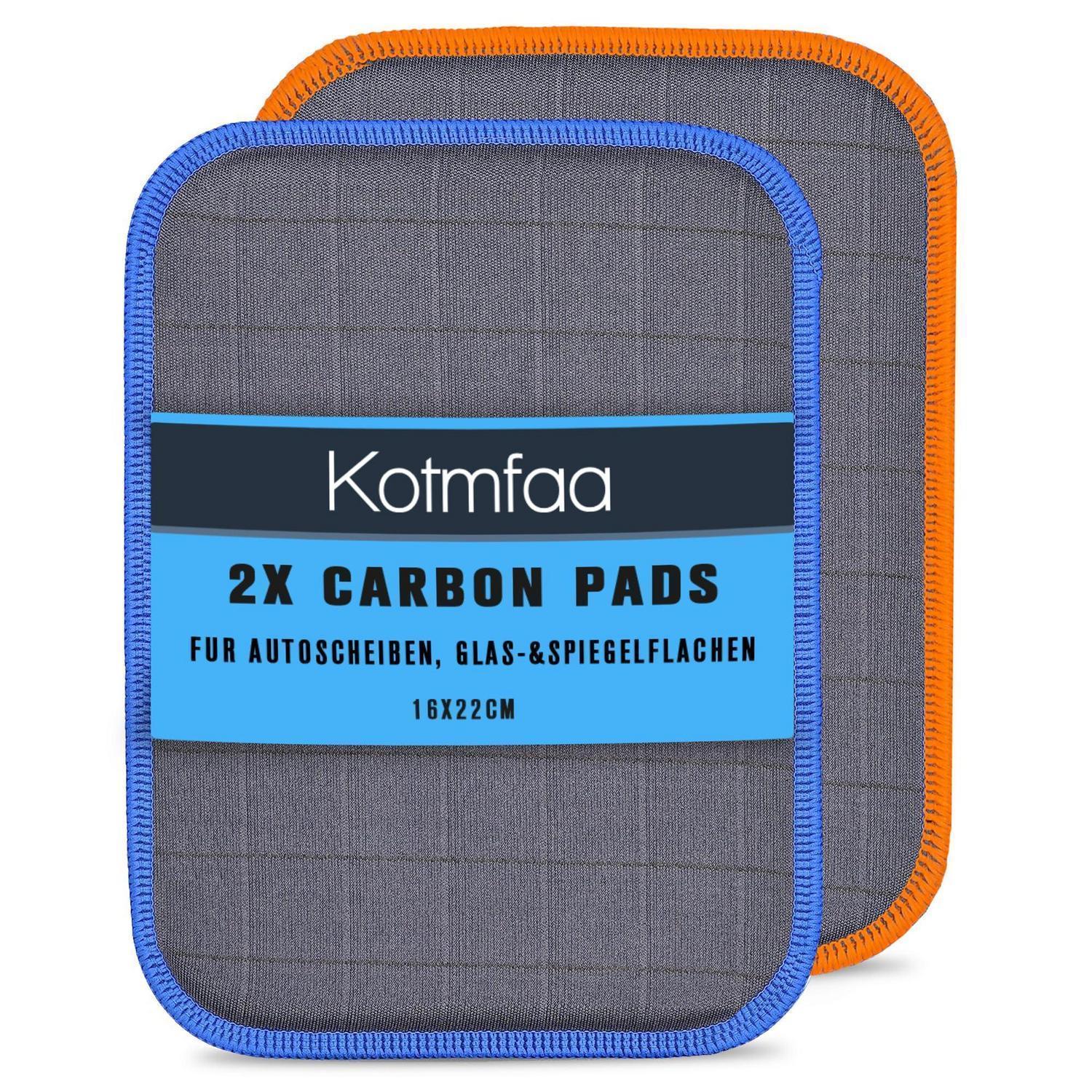 2x Carbon Pads Für Autoscheiben & Glasflächen, 16x22cm, Mikrofaser, Kratzfrei