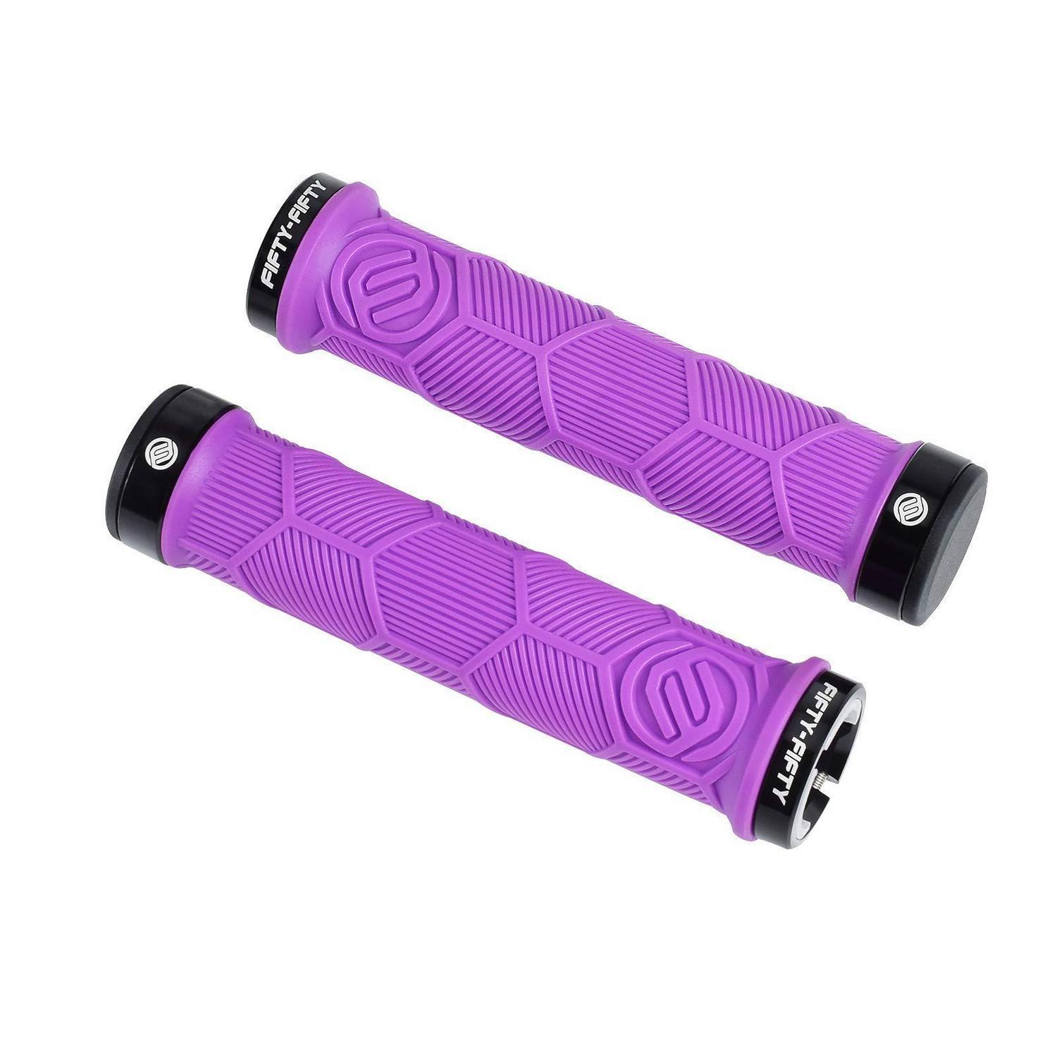 Mtb Fahrradgriffe Aus Gummi, Double Lock-on, Violett, 22,2 Mm Lenkerdurchmesser