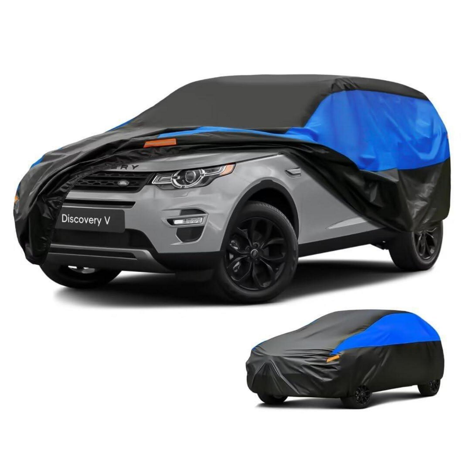 Autoabdeckung Wasserdicht Atmungsaktiv Für Lr5, Schwarz-blau, Vollgarage Mit Baumwollfutter