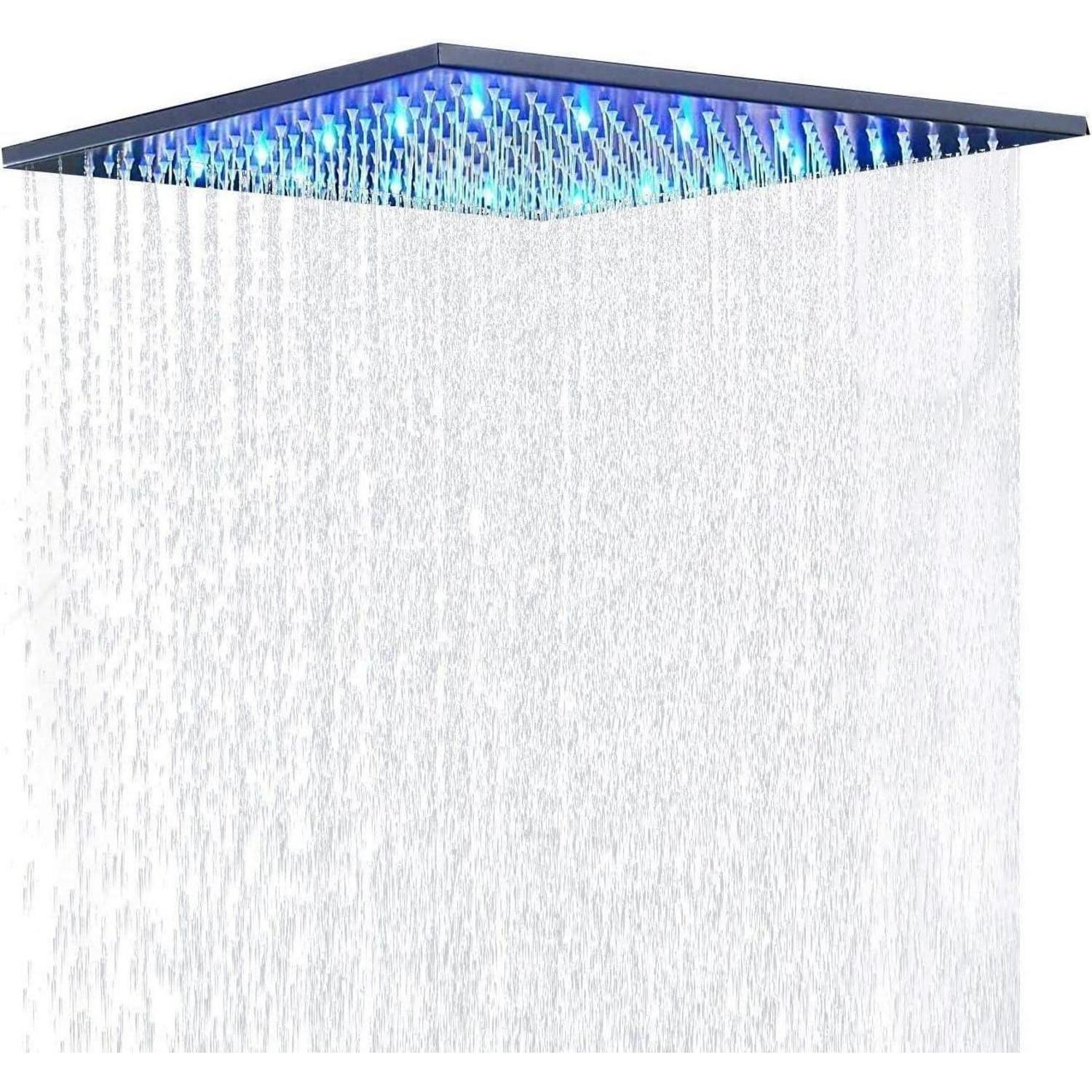 Led Regendusche Deckenbrause 30x30cm Mit Farbwechsel & Anti-kalk Funktion Schwarz