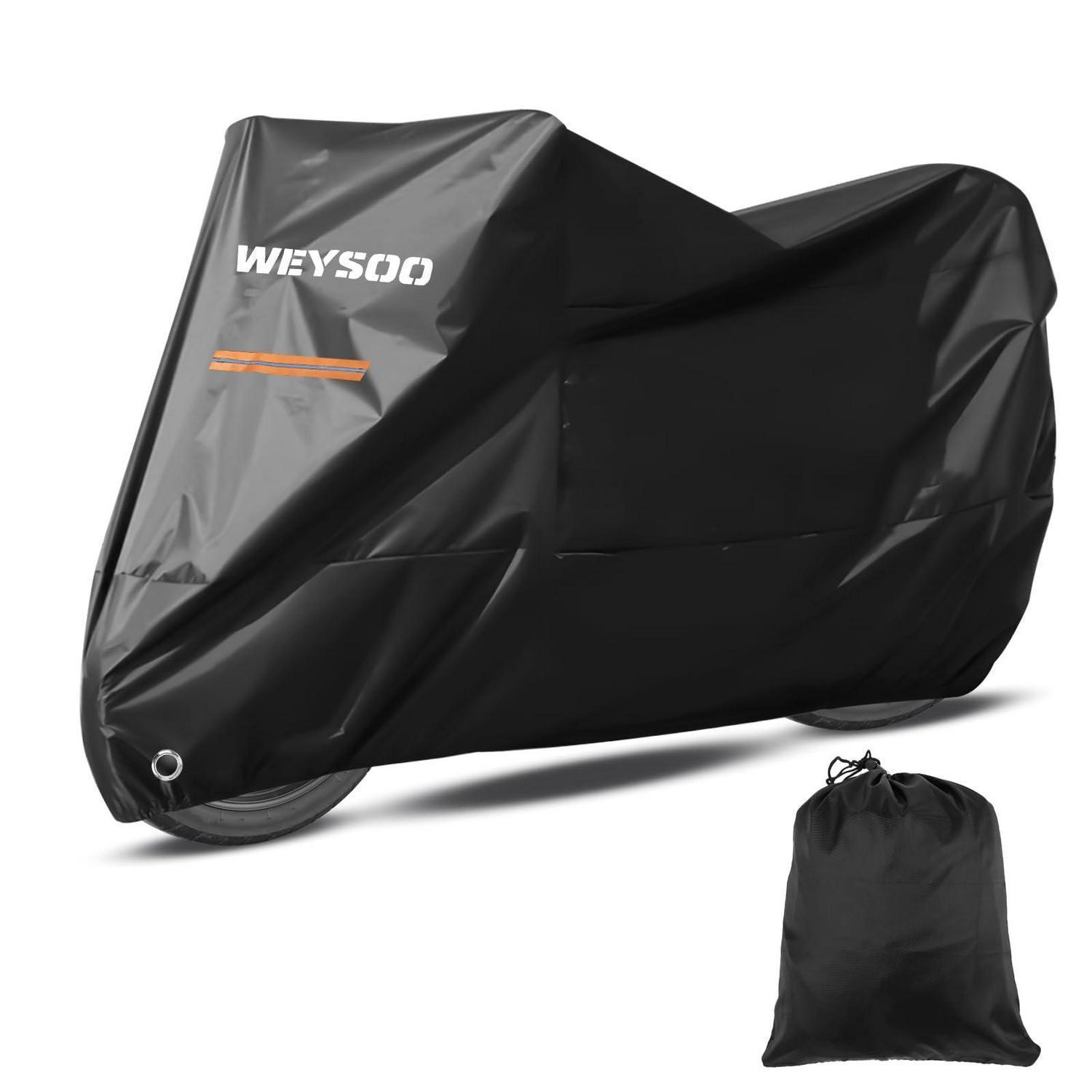 Motorrad Abdeckplane Xxl 245cm Wasserfest Uv-beständig Mit Schlossloch Schwarz