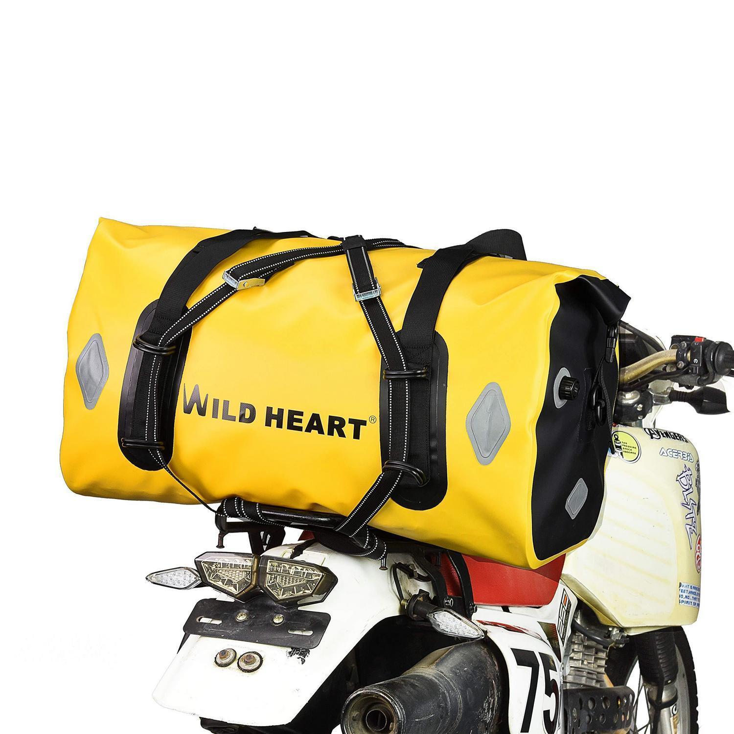 Motorrad Tasche Wasserdicht 55-77l Mit Reflektoren Und Entlüftungsventil Gelb